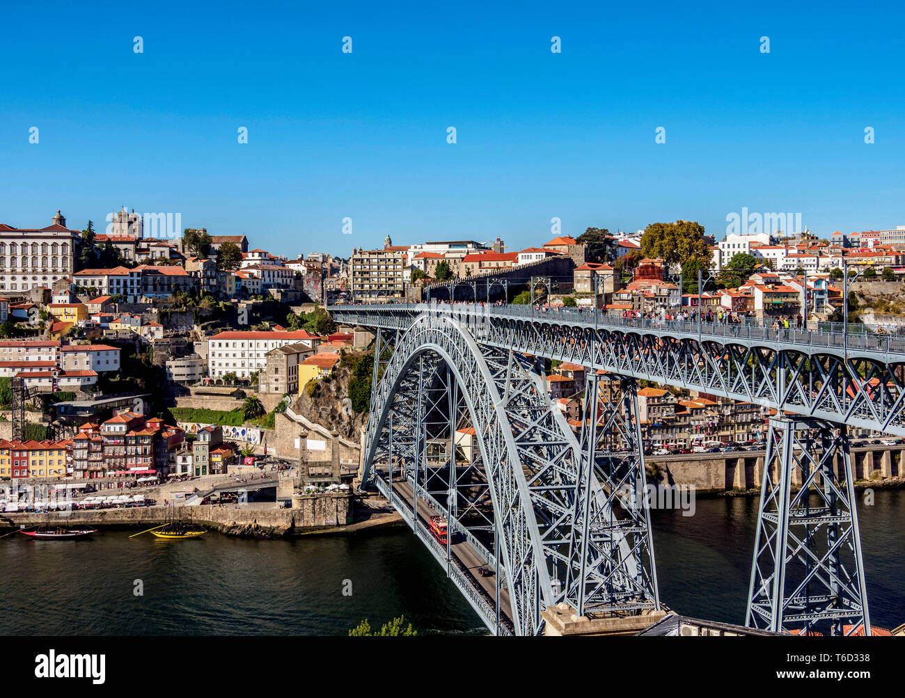 Dom Luis I Bridge, vista in elevazione, Porto, Portogallo Foto Stock