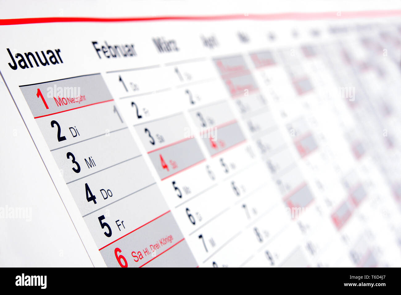 calendario da parete Foto Stock