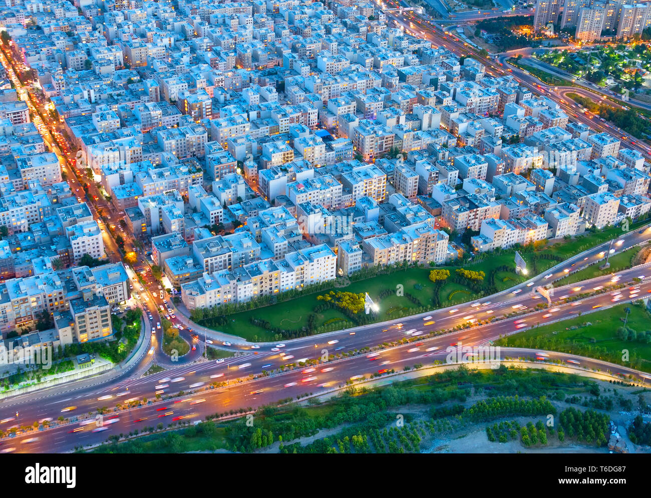 Tehranview dal di sopra, Iran Foto Stock