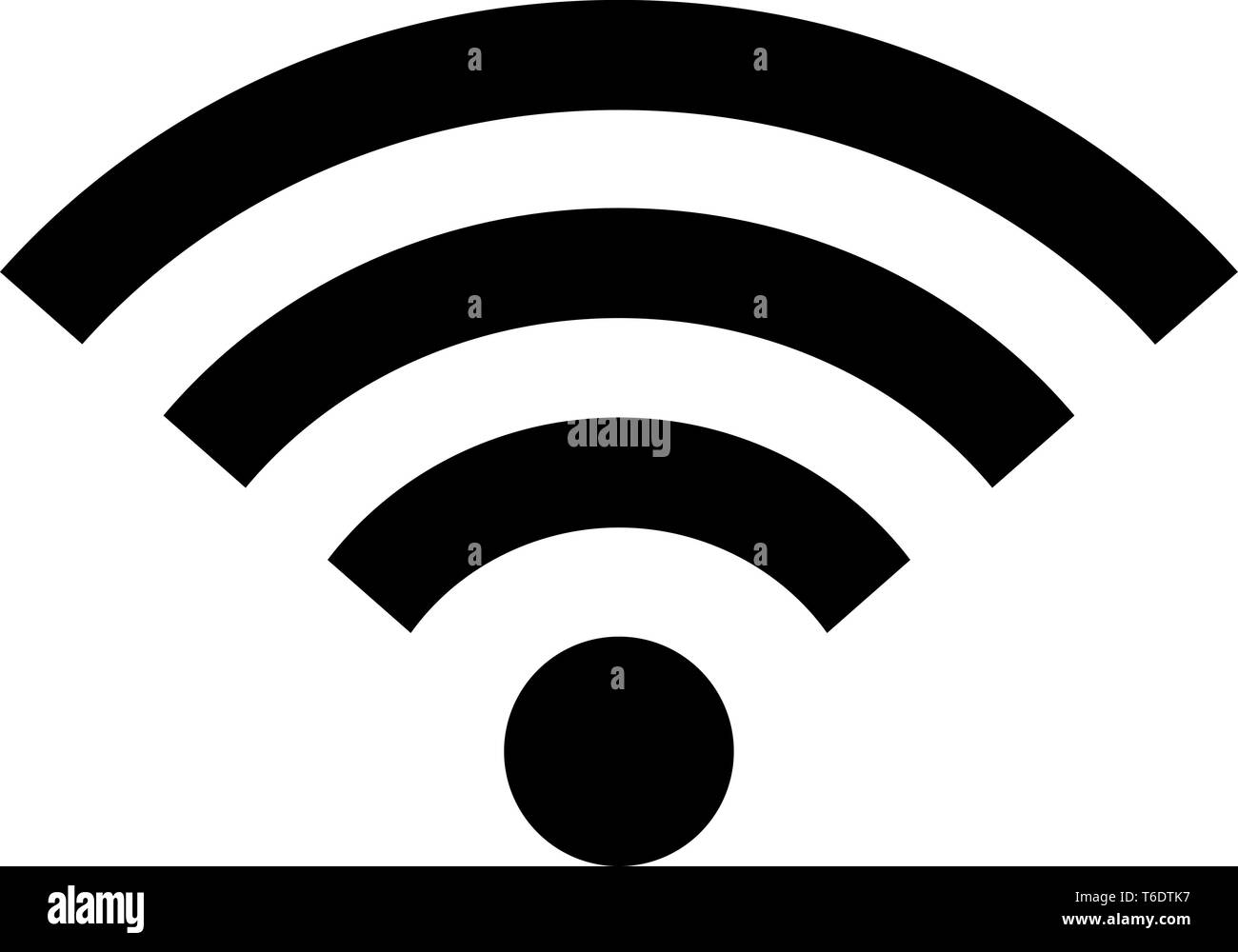 L'icona Wifi per accesso wireless a Internet o alla rete del segnale di connessione Illustrazione Vettoriale