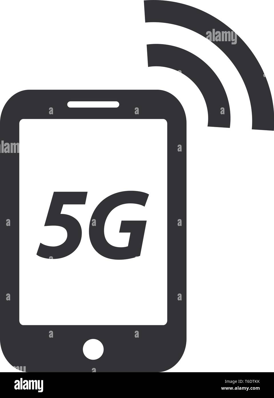 5G telefono cellulare icona simbolo di quinta generazione wireless di velocità di connessione a internet Illustrazione Vettoriale