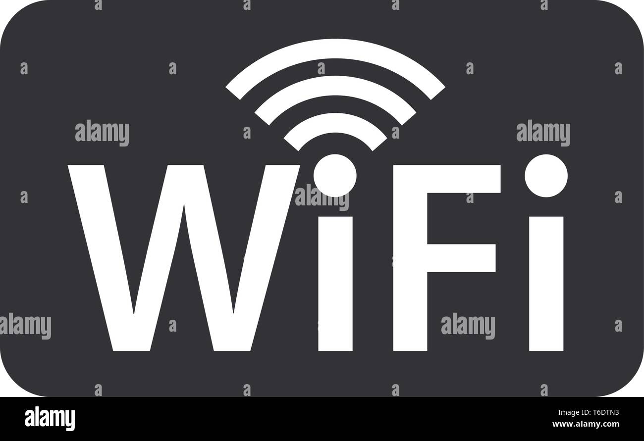Simbolo di wifi di accesso wireless a Internet o alla rete del segnale di connessione Illustrazione Vettoriale