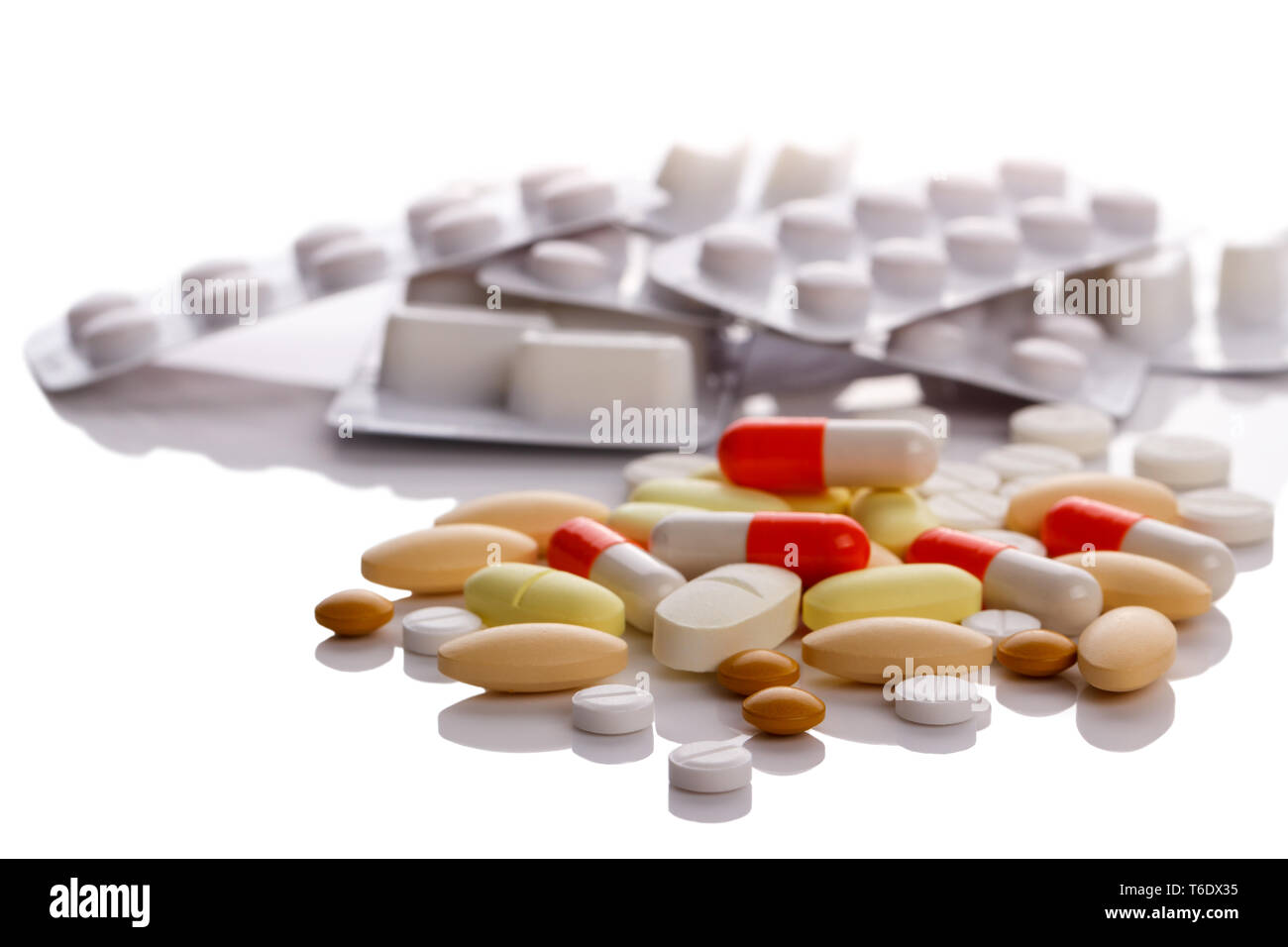 Medical pillole,compresse e vitamine Foto Stock