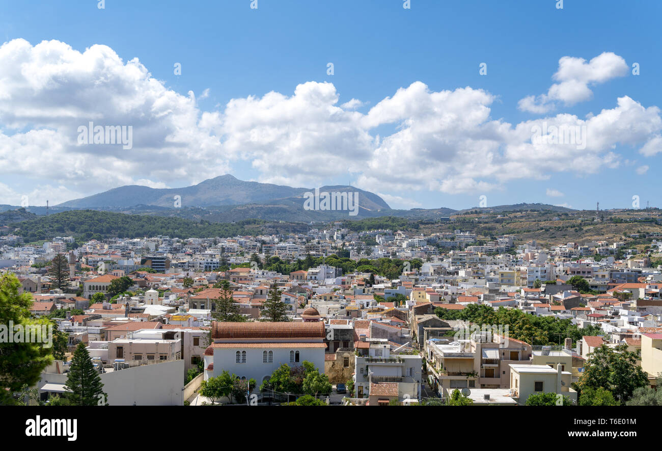 La città di creta Rethymno, visto dal vecchio castello Foto Stock