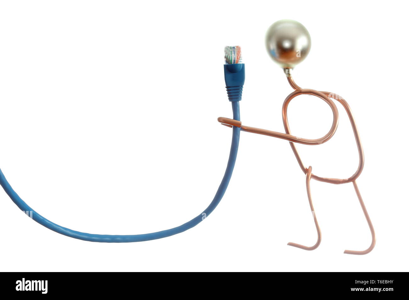 Simbolo di networking con filo Foto Stock