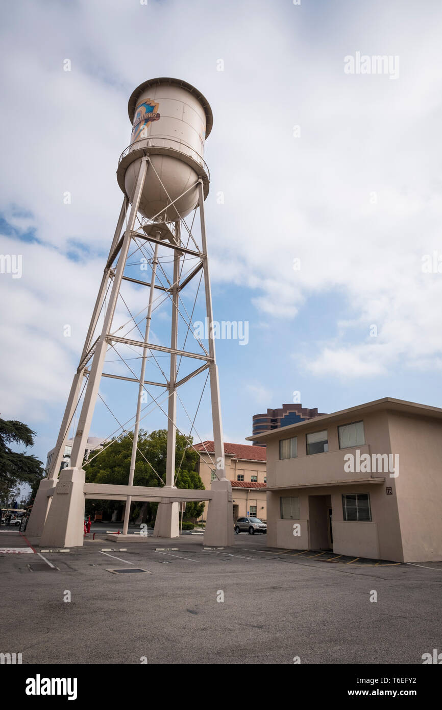 Serbatoio acqua a Warner Bros Studio Hollywood a Los Angeles, California, Stati Uniti d'America Foto Stock