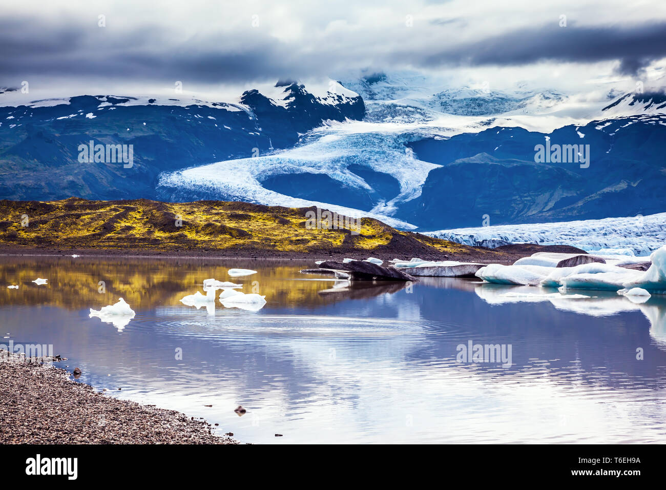Il colossale ghiacciaio Vatnajokull Foto Stock