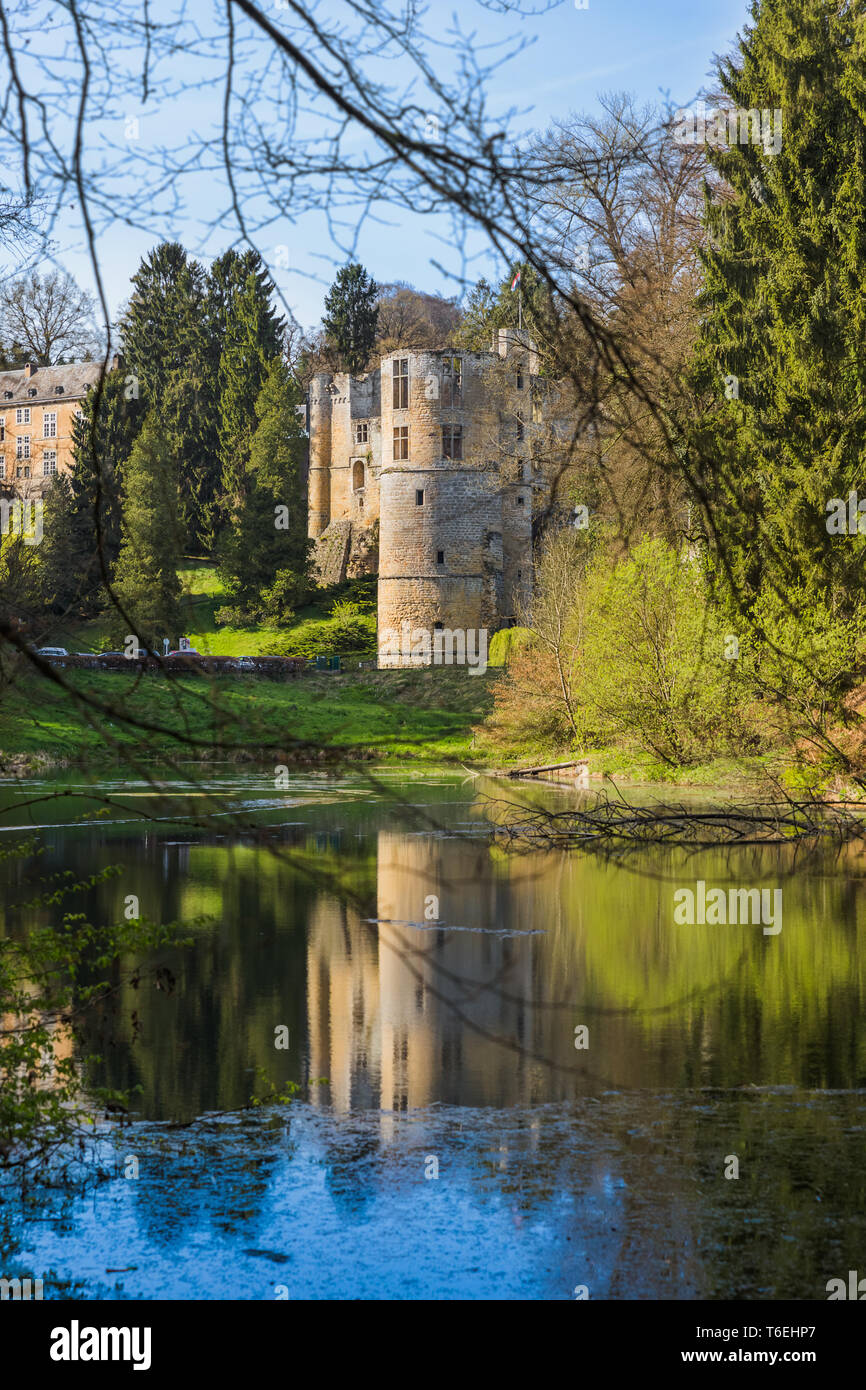 Beaufort rovine del castello in Lussemburgo Foto Stock