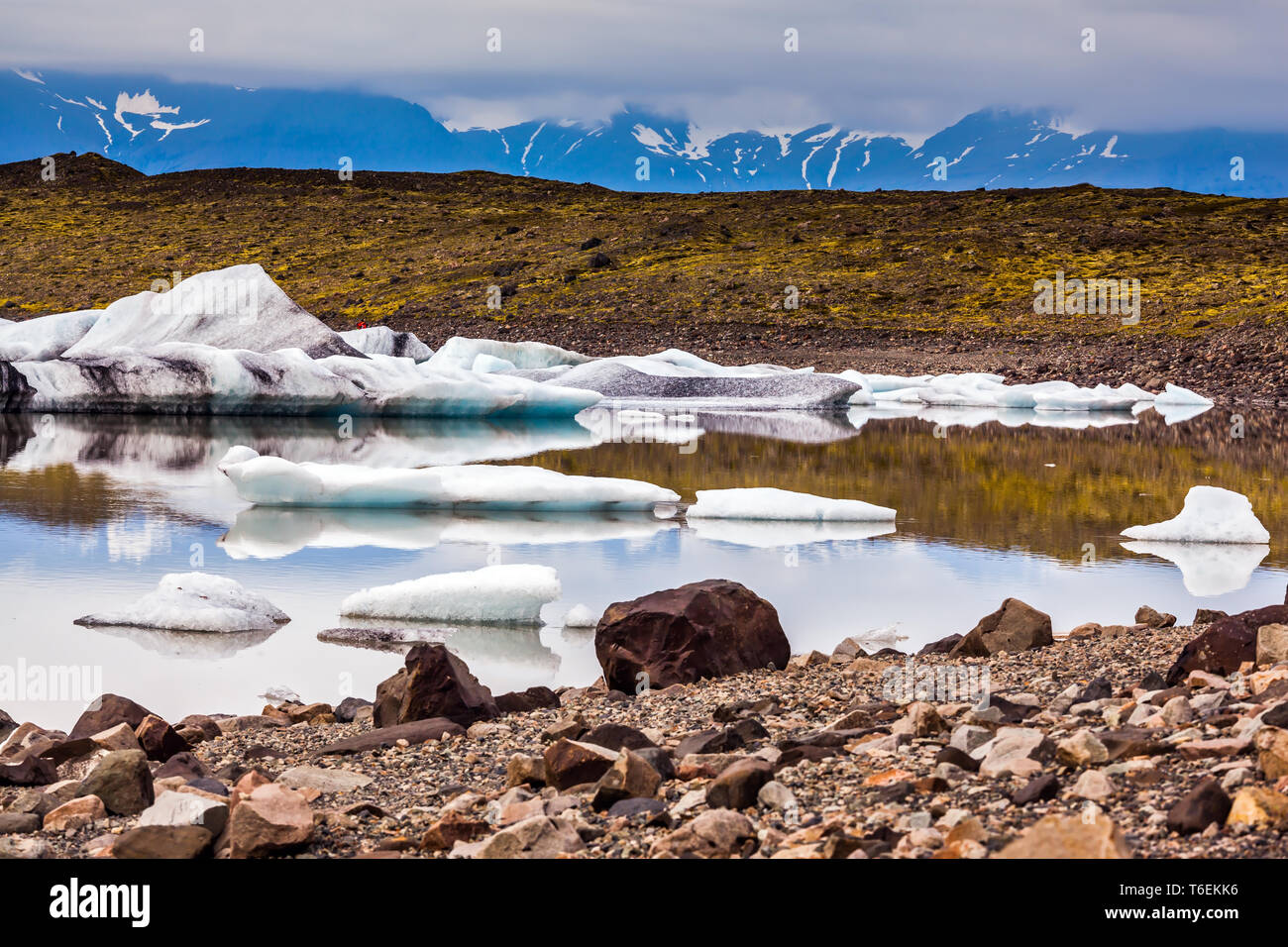 La neve del ghiacciaio Vatnajokull Foto Stock