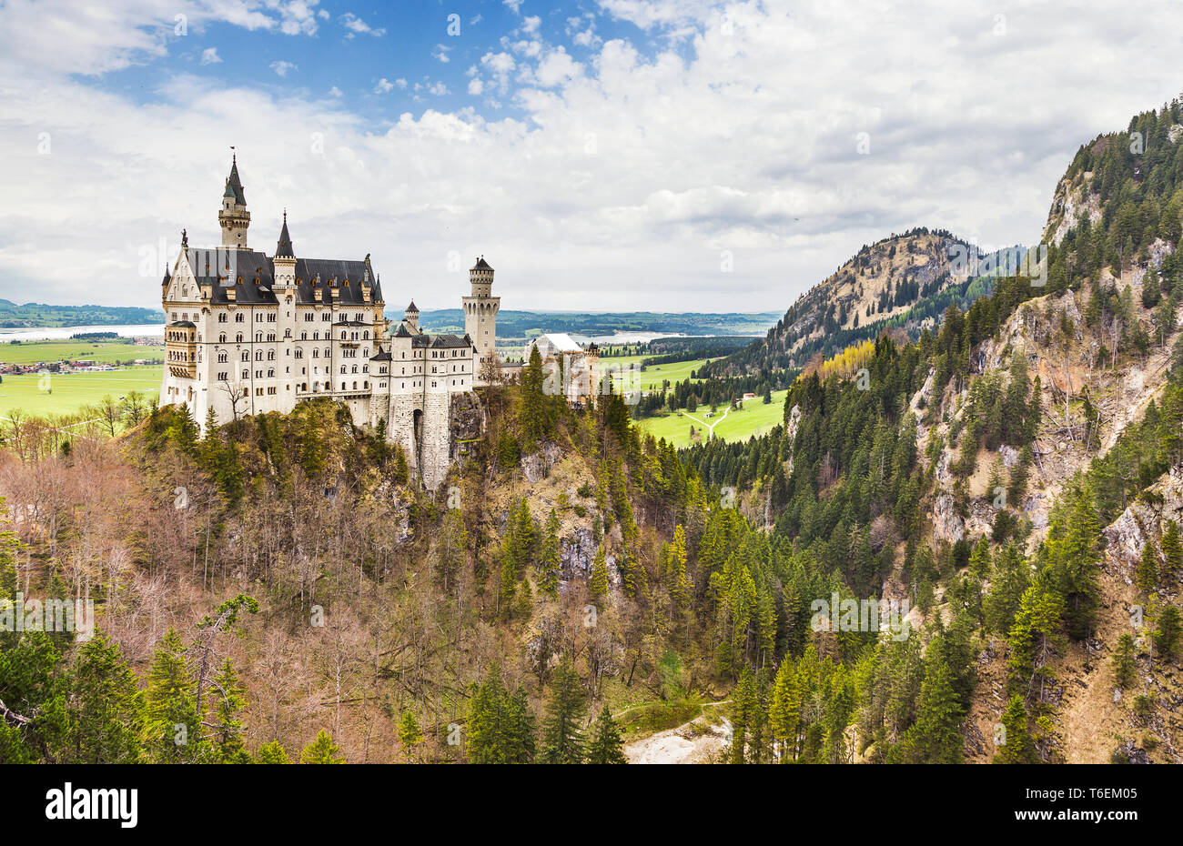 Mondo-famoso Castello di Hohenschwangau, Fussen, Baviera, Germania Foto Stock