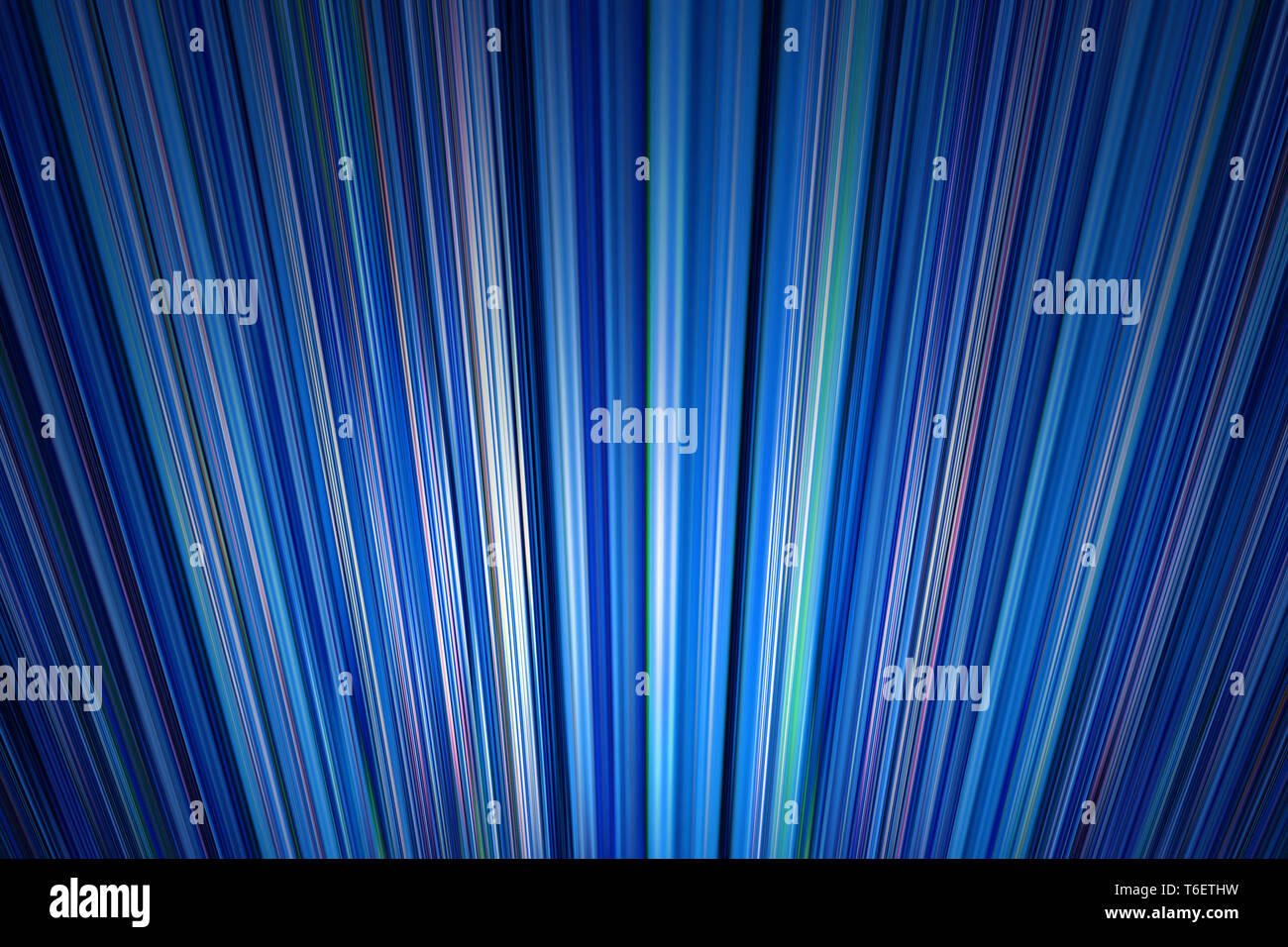 Radianti linee blu sullo sfondo Foto Stock