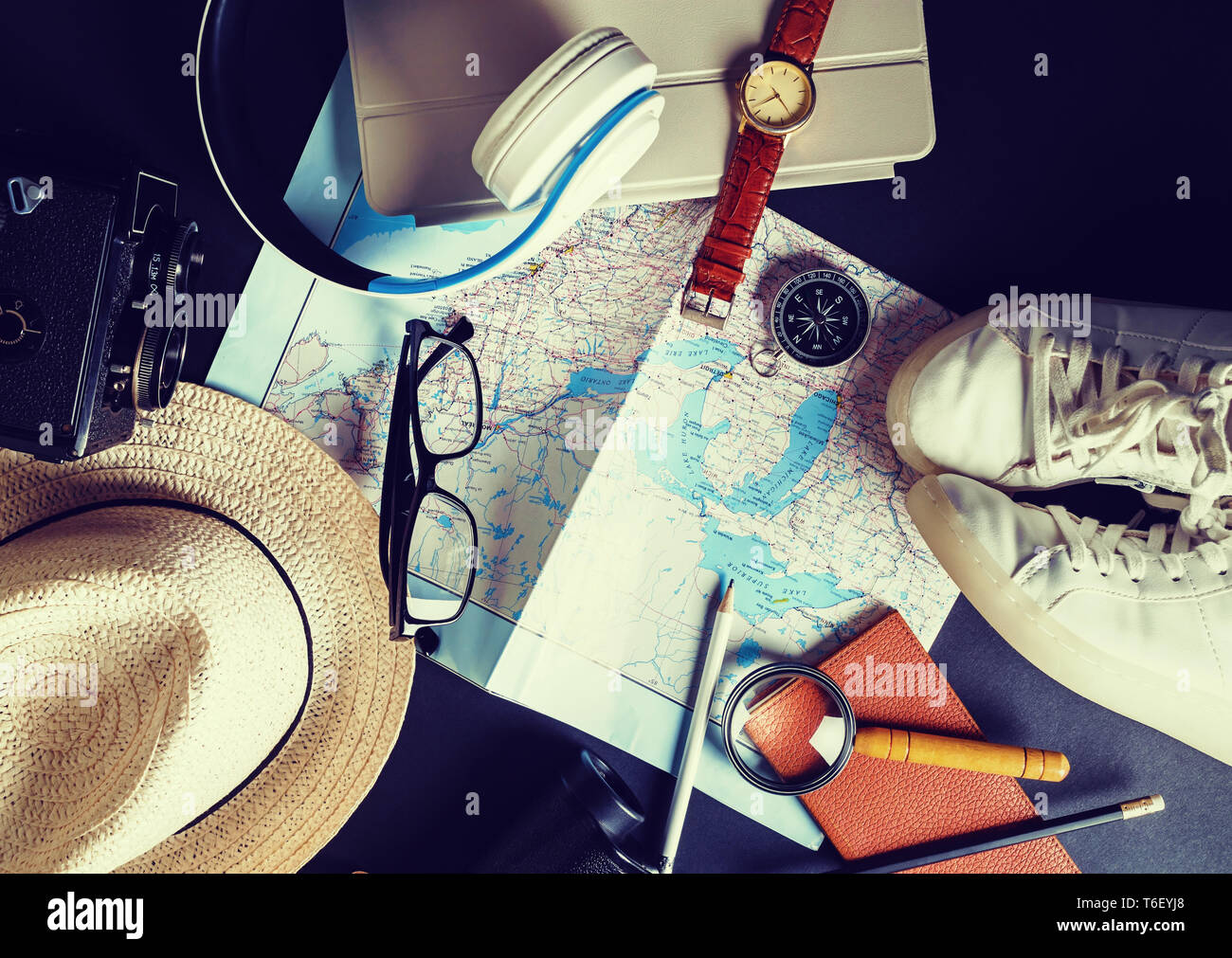 Accessori per viaggiare Foto Stock