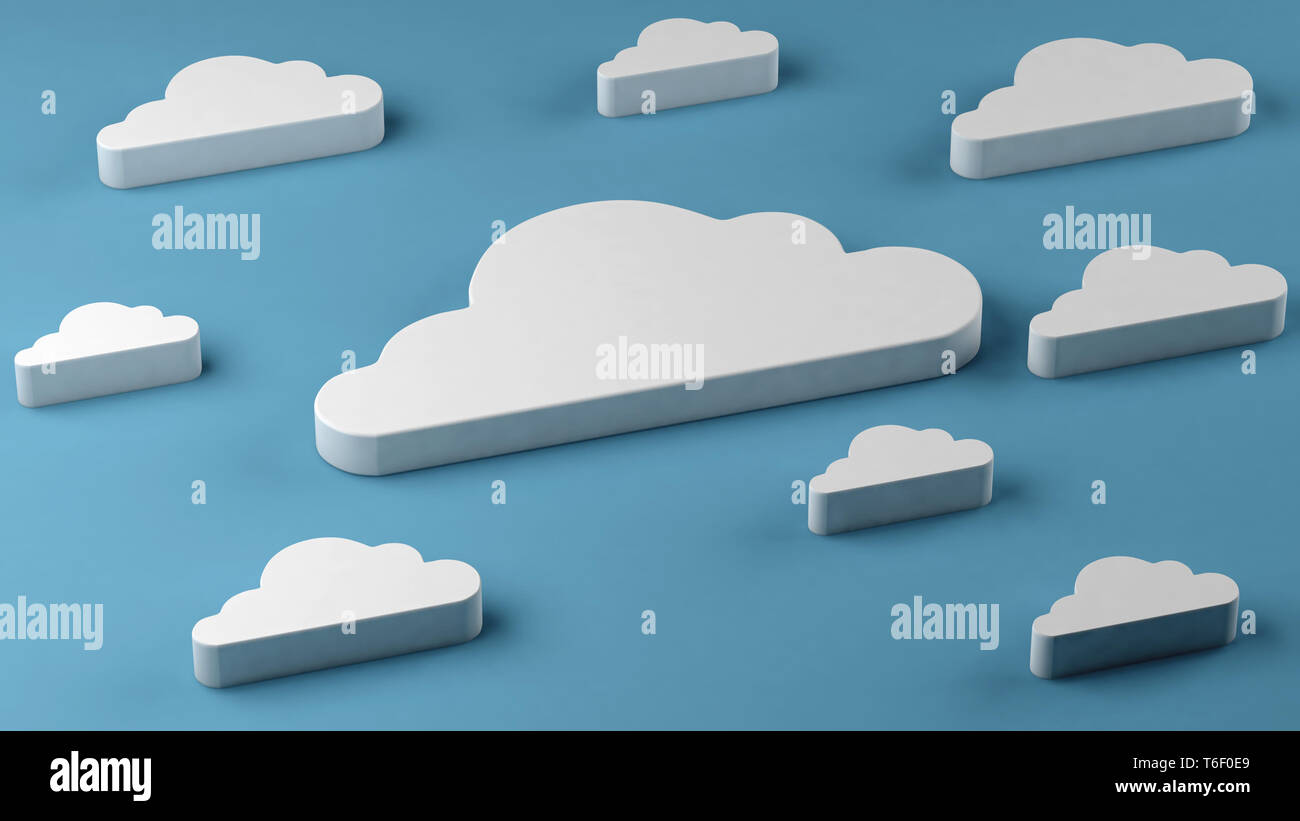 Il cloud computing concetto 3d illustrazione Foto Stock
