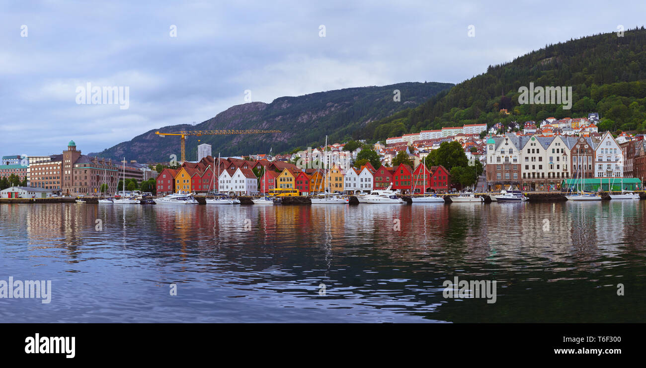 Bergen in Norvegia panorama Foto Stock