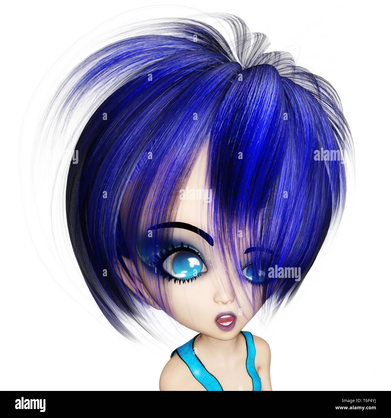 Digitali 3D illustrazione di un manga ragazza Foto Stock