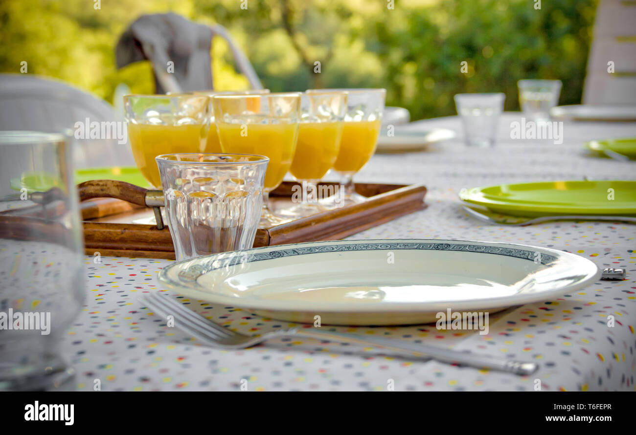 Cibo su una piastra Foto Stock