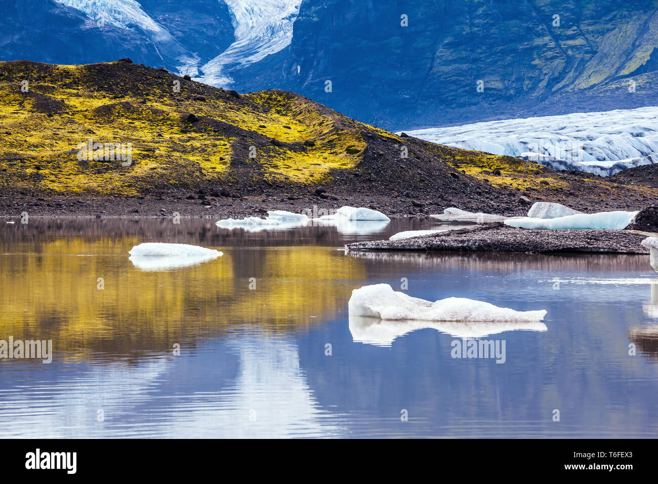 Scongelate la neve del ghiacciaio Vatnajokull Foto Stock