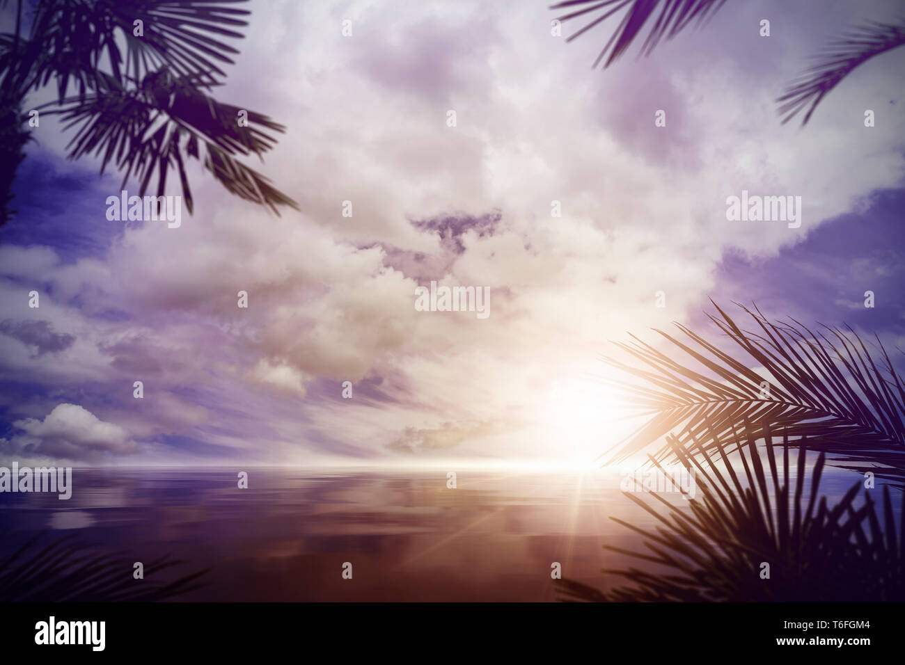 Tropical Ocean sunset Foto Stock