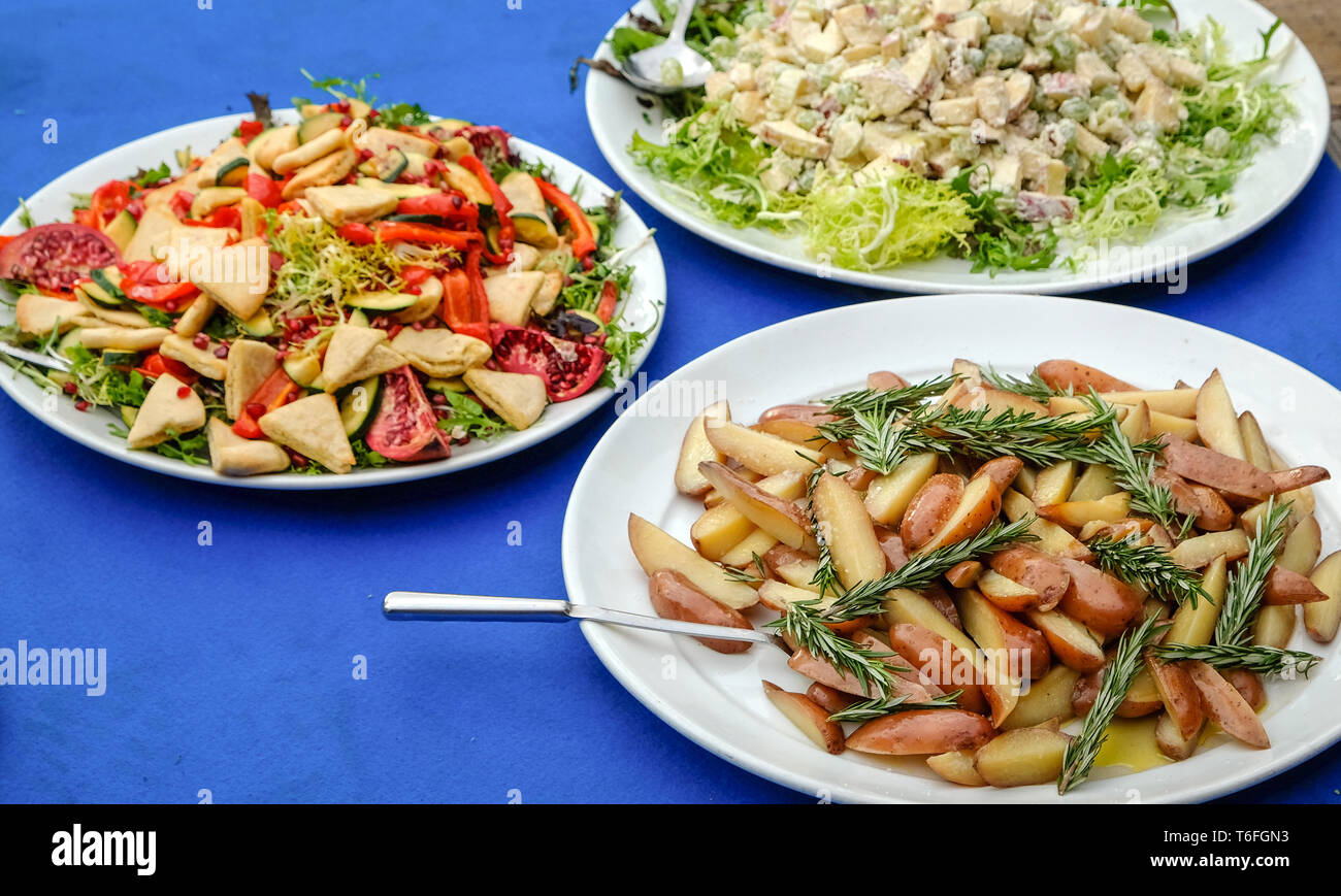 Il cibo è delizioso sul display Foto Stock