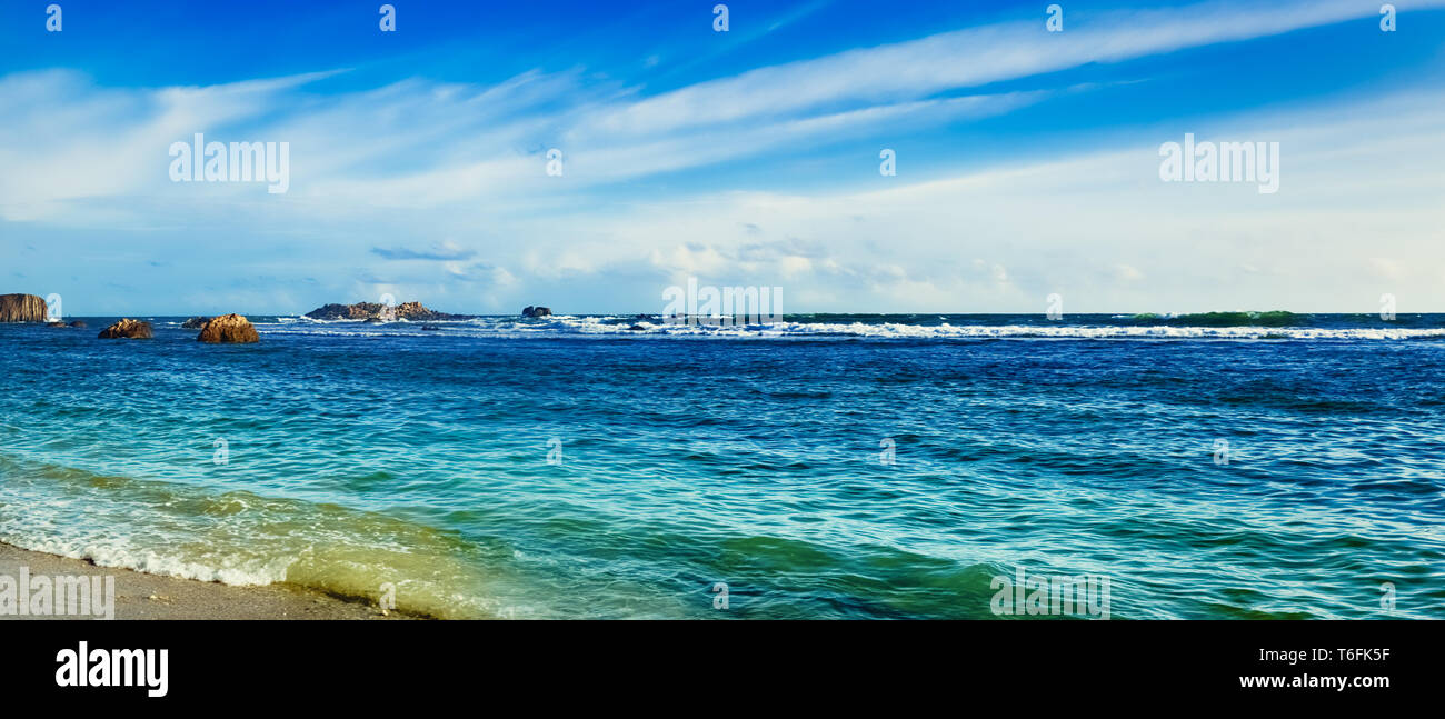 L'Oceano Indiano paesaggio. Bellissima vista del mare. Panorama Foto Stock