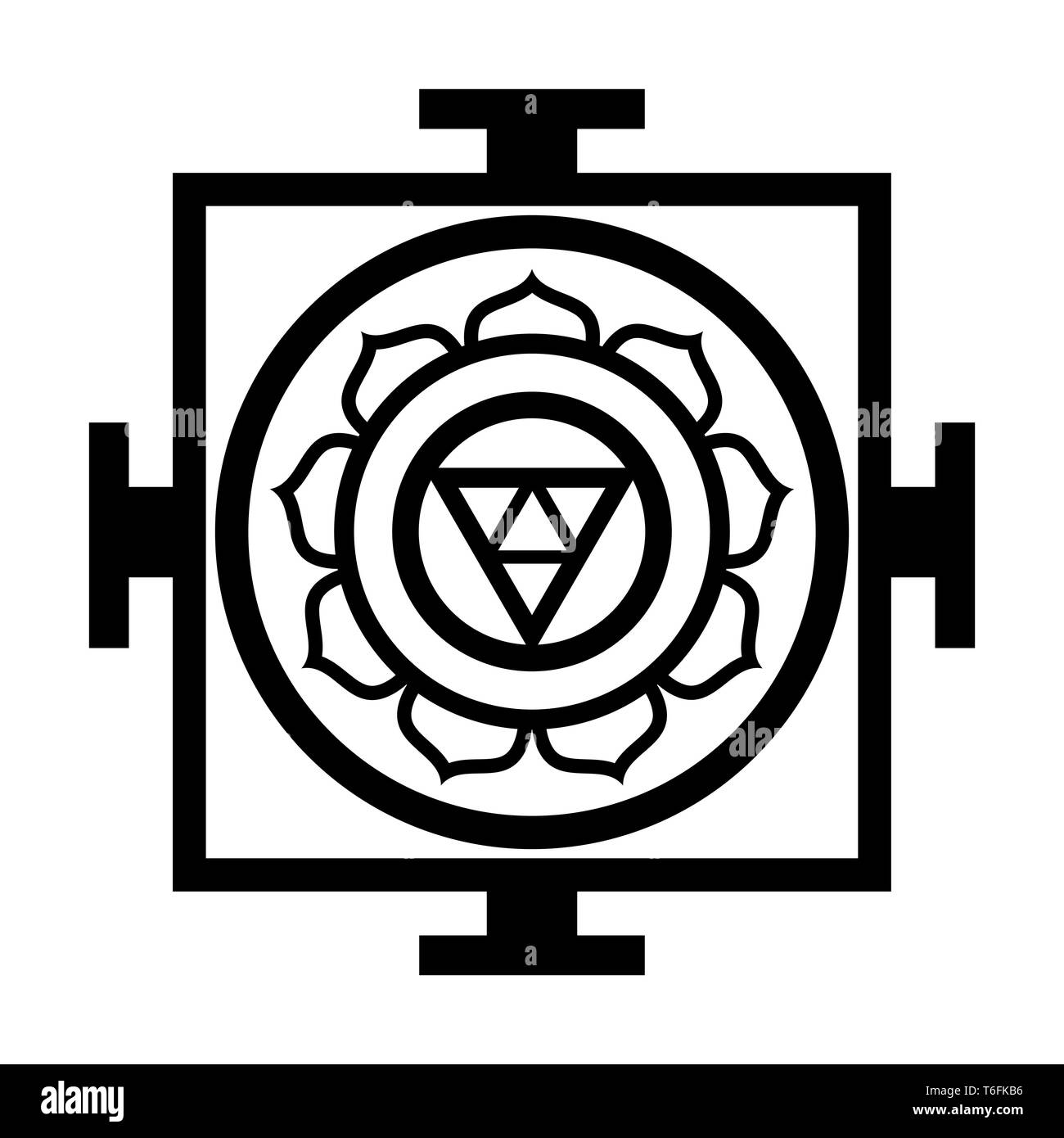 Mandala - il grafico dell'universo (orientale sacrale simbolo religioso) Foto Stock