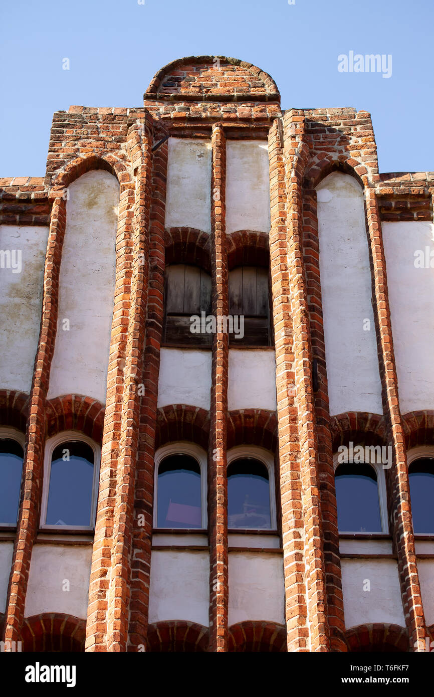 La facciata della casa 009. Stralsund Foto Stock