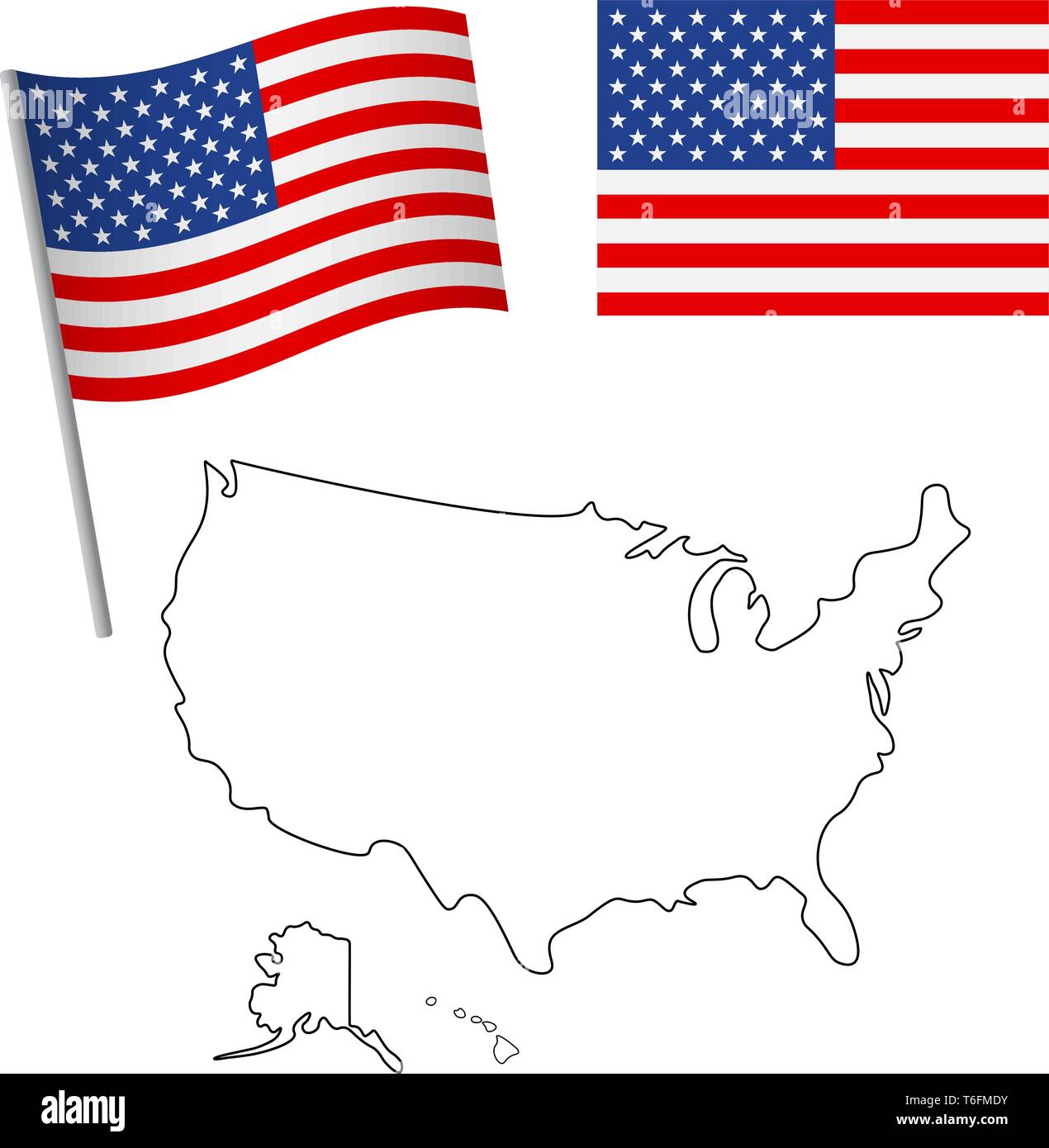 Stati Uniti d'America bandiera e la mappa. Sfondo patriottico. Bandiera nazionale degli Stati Uniti d'America illustrazione vettoriale Illustrazione Vettoriale