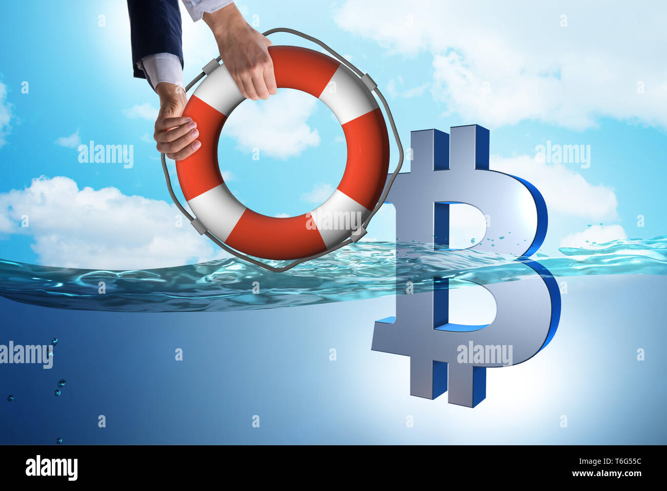 Imprenditore bitcoin risparmio valuta dall inflazione Foto Stock