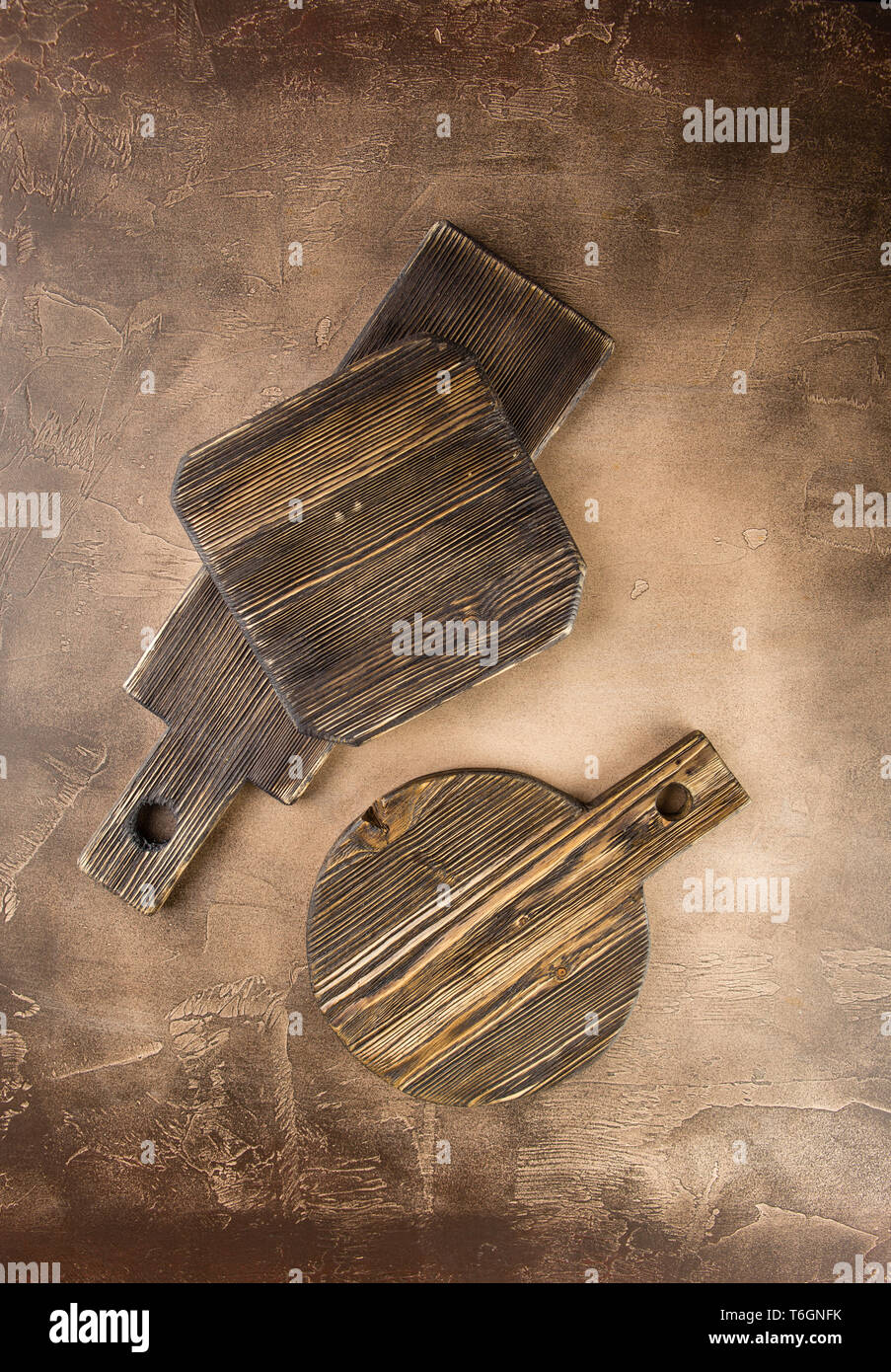 Legno schede di taglio Foto Stock