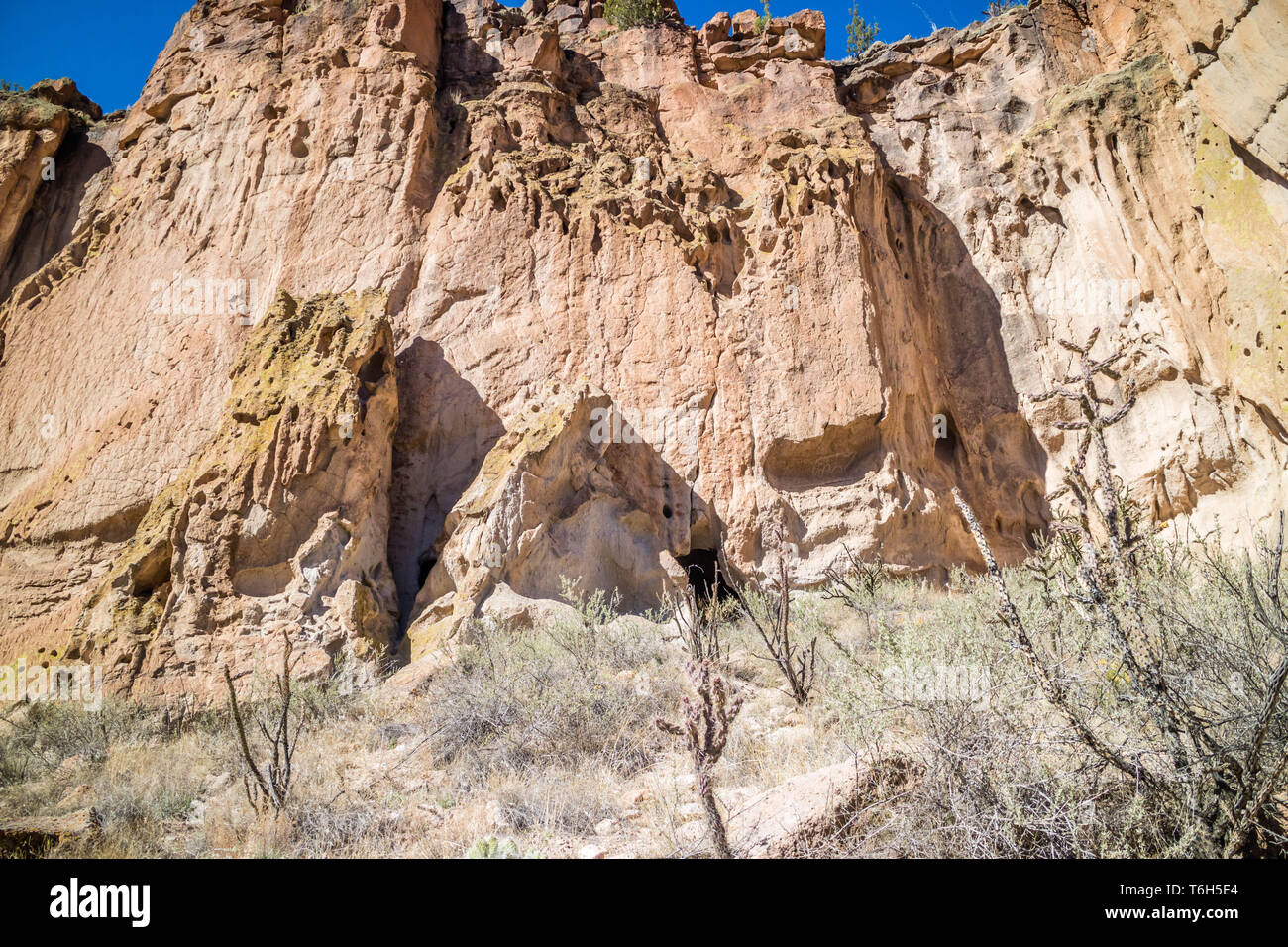 Cliff Dimora Le Rovine di Bandelier National Monument, Nuovo Messico Foto Stock