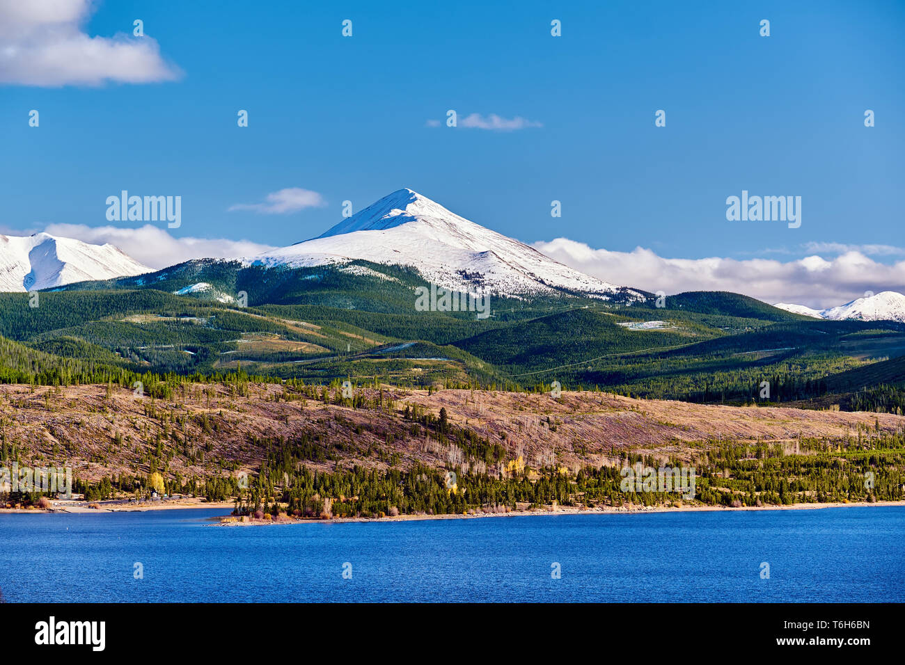 Dillon serbatoio e Swan Montagna. Montagne Rocciose, Colorado Foto Stock