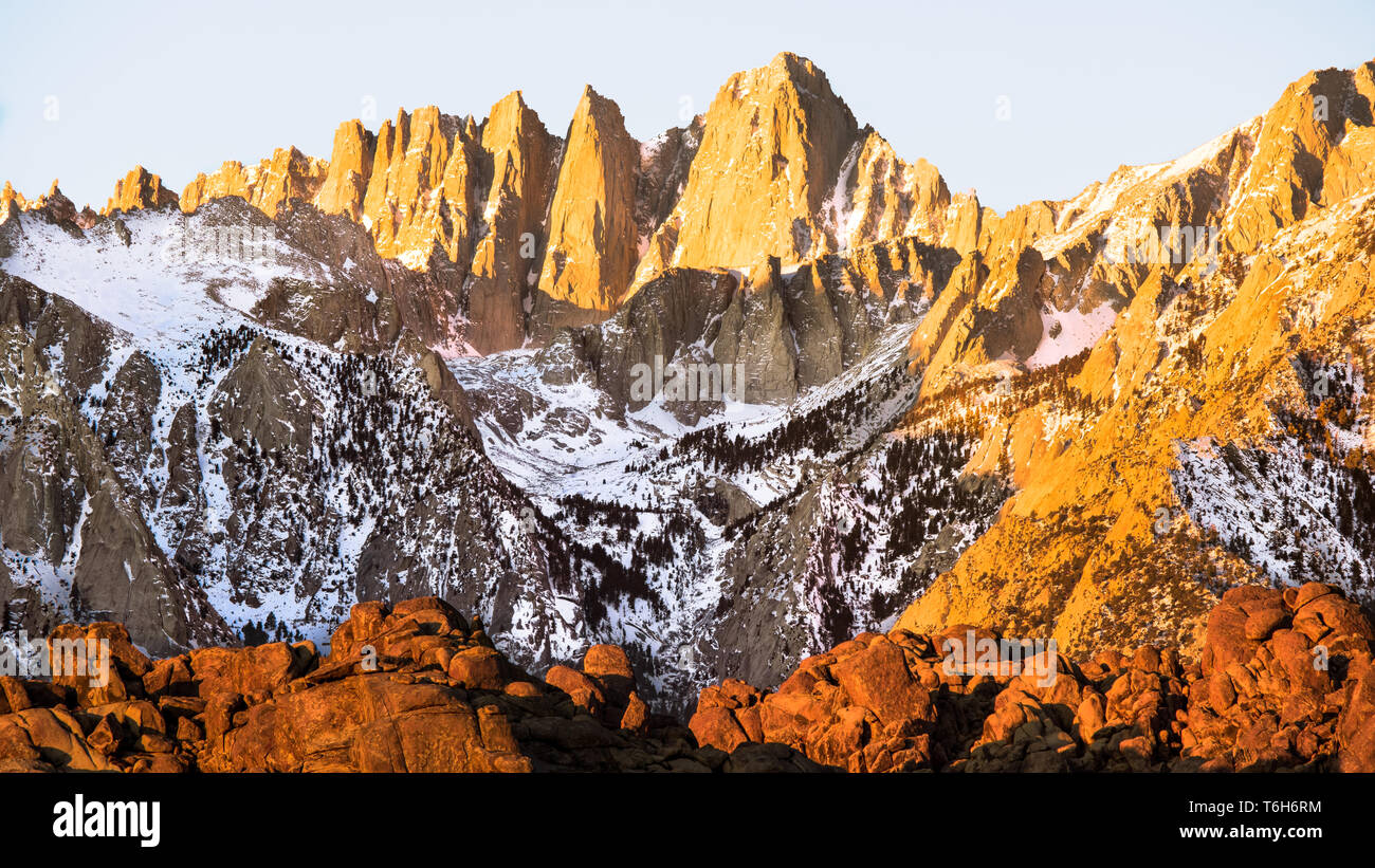 Mt Whitney e Sunrise Foto Stock