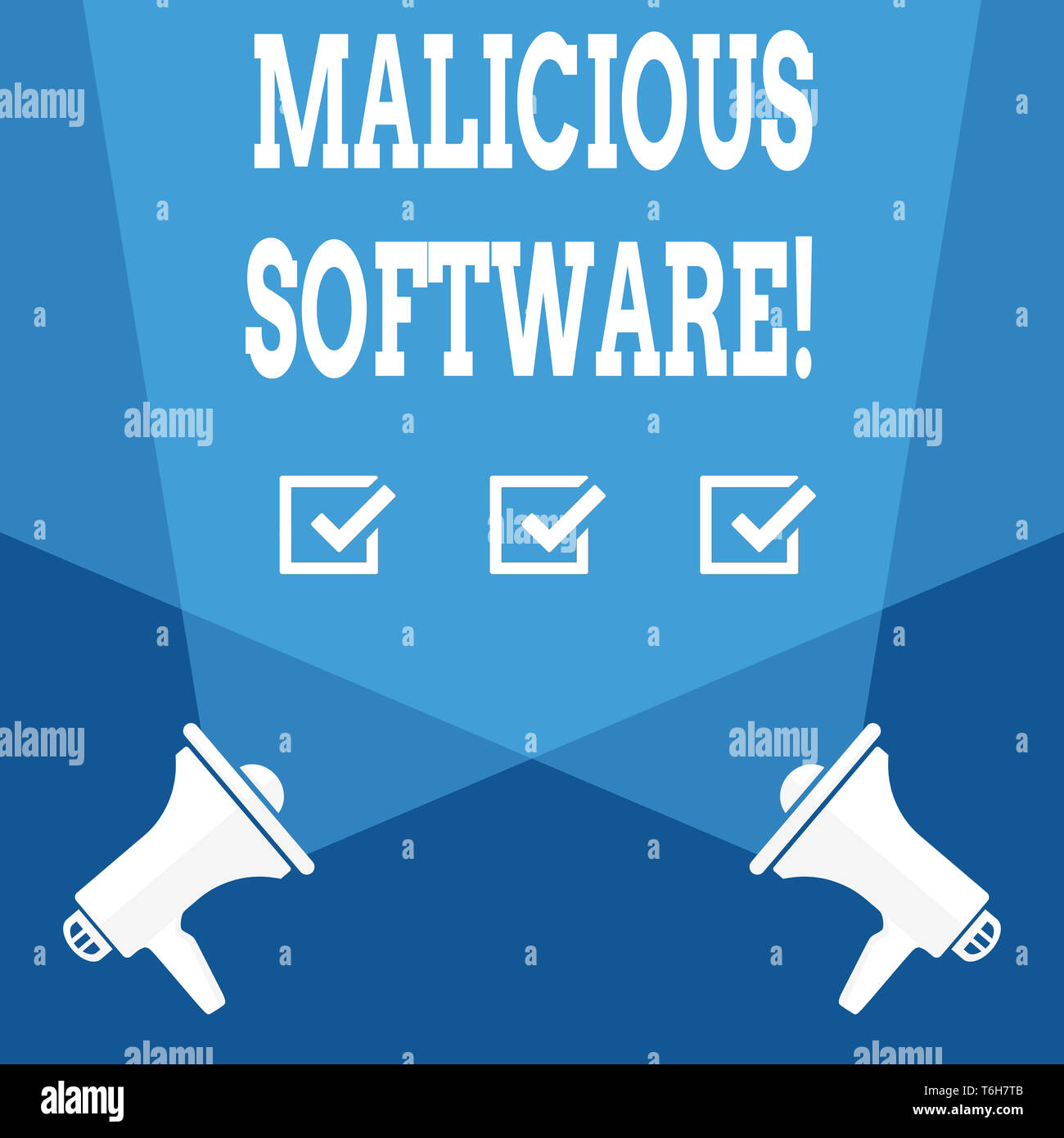 Parola di scrittura di testo il software dannoso. Business photo vetrina per il software che porta il danno ad un sistema a calcolatore vergine doppio riflettore Crisscrossin Foto Stock