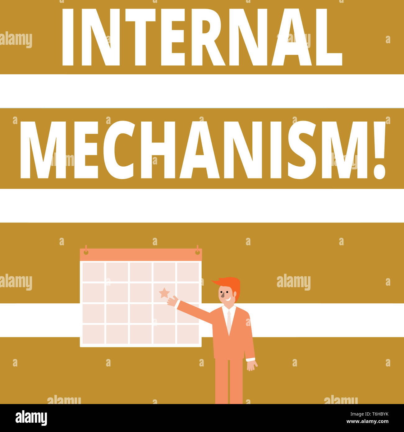 Conceptual la scrittura a mano che mostra il meccanismo interno. Concetto significato il primo set di comandi per una corporation imprenditore sorridente e puntamento C Foto Stock