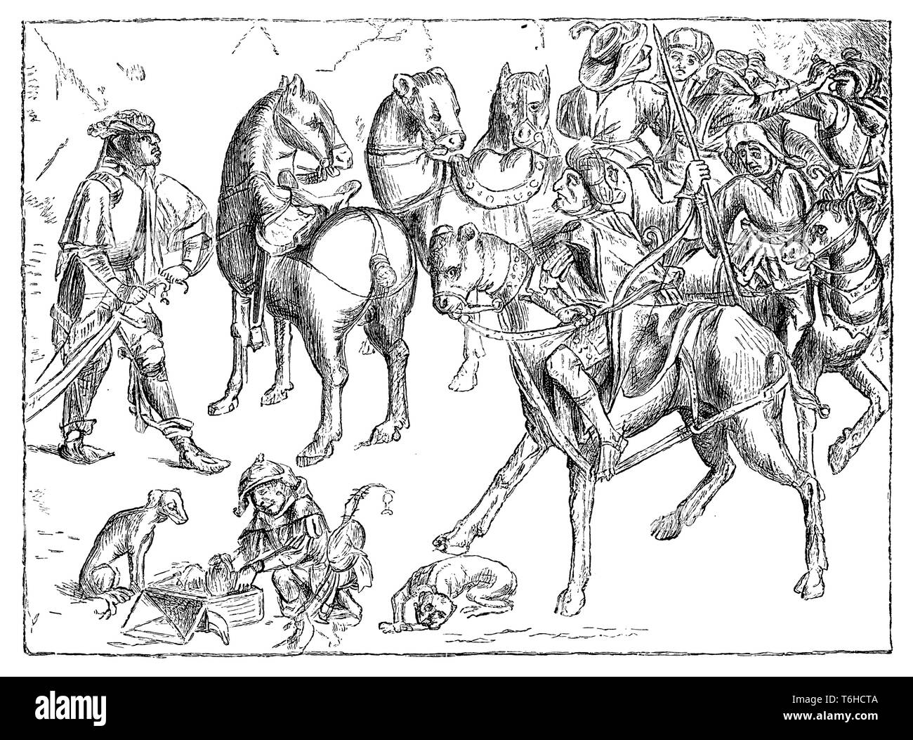 Illustrazione D Epoca Di Guerrieri Turchi Immagini E Fotografie Stock