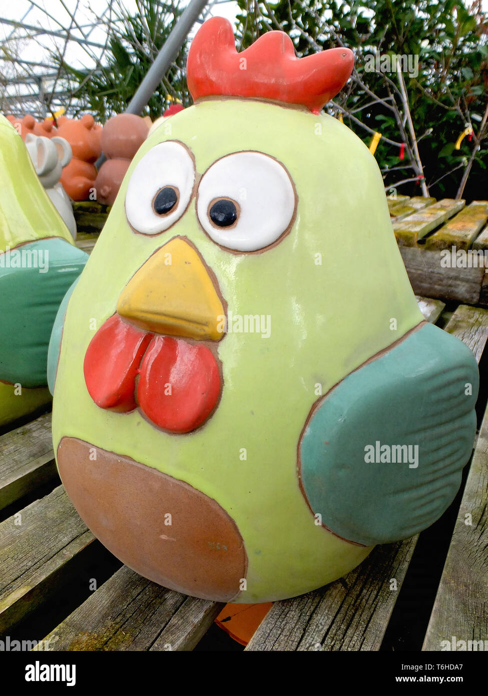 Divertenti ornamento di pollo Foto Stock