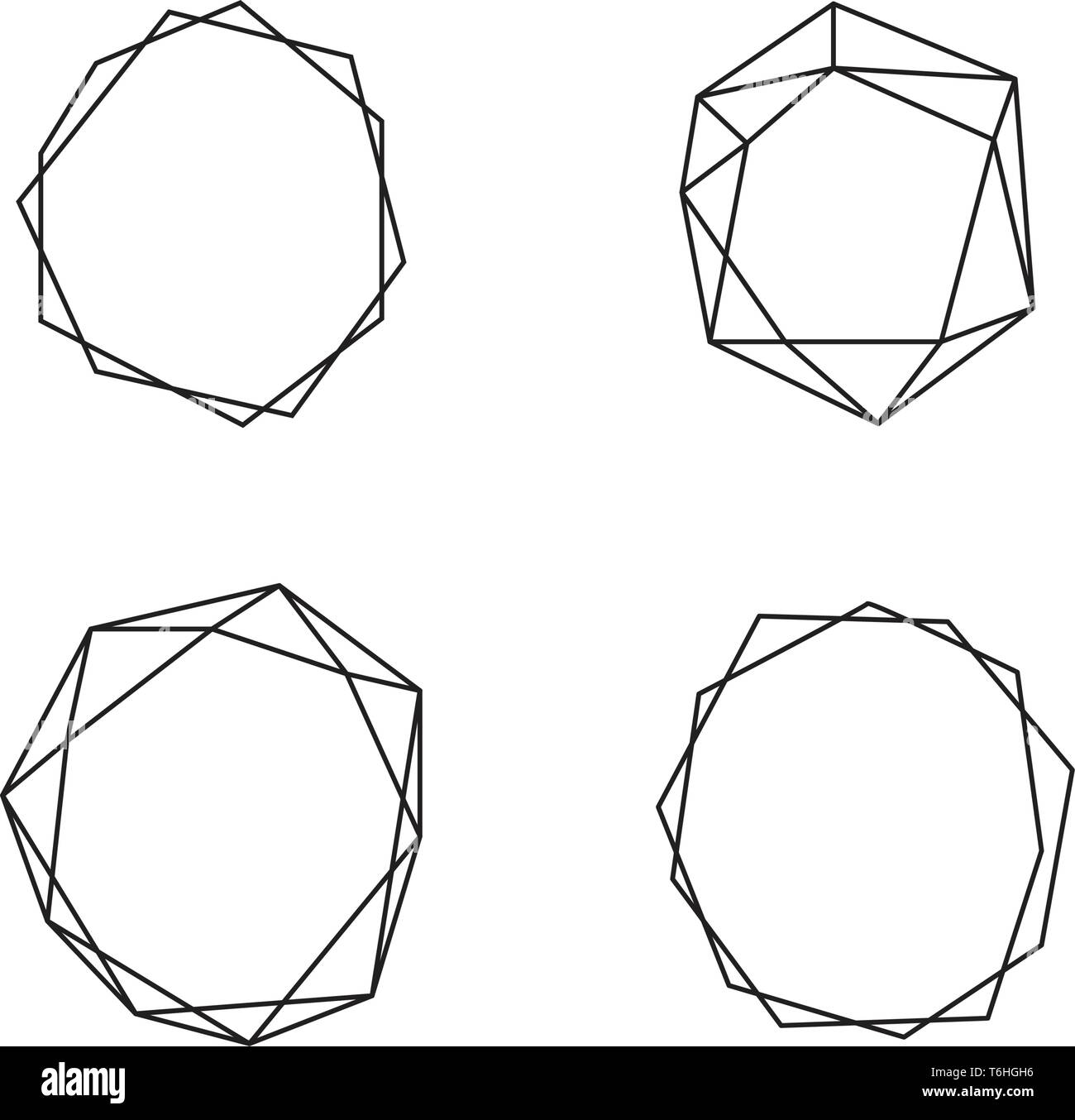 Geometriche forme rotonde raccolta con posto per il testo. Set di cerchio nel vettore. Il simbolo del logo e icone. Illustrazione isolato su uno sfondo bianco Illustrazione Vettoriale