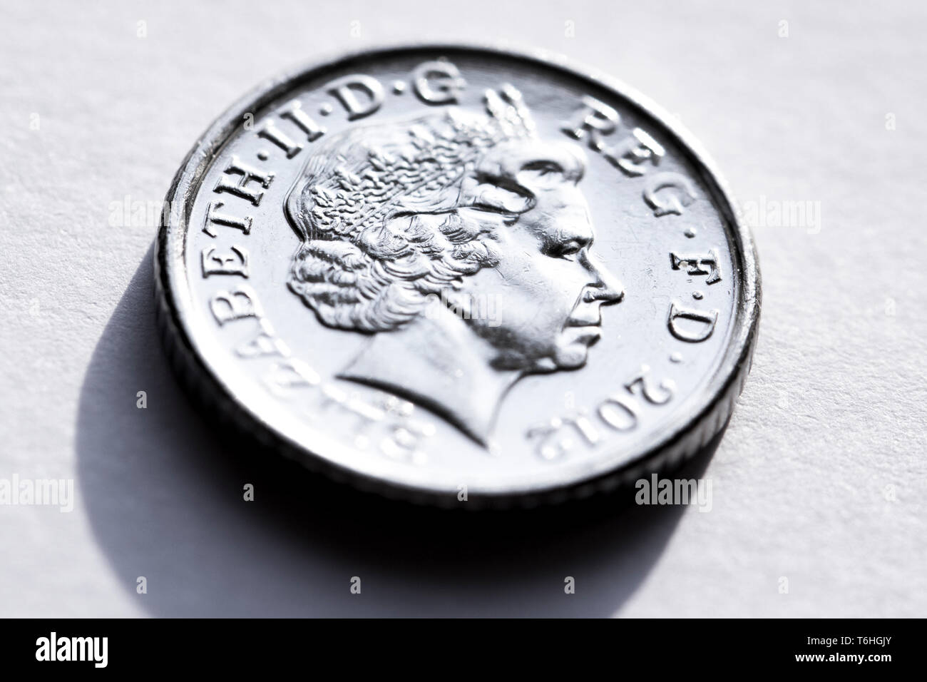 Foto macro di un obolo di inglese Foto Stock