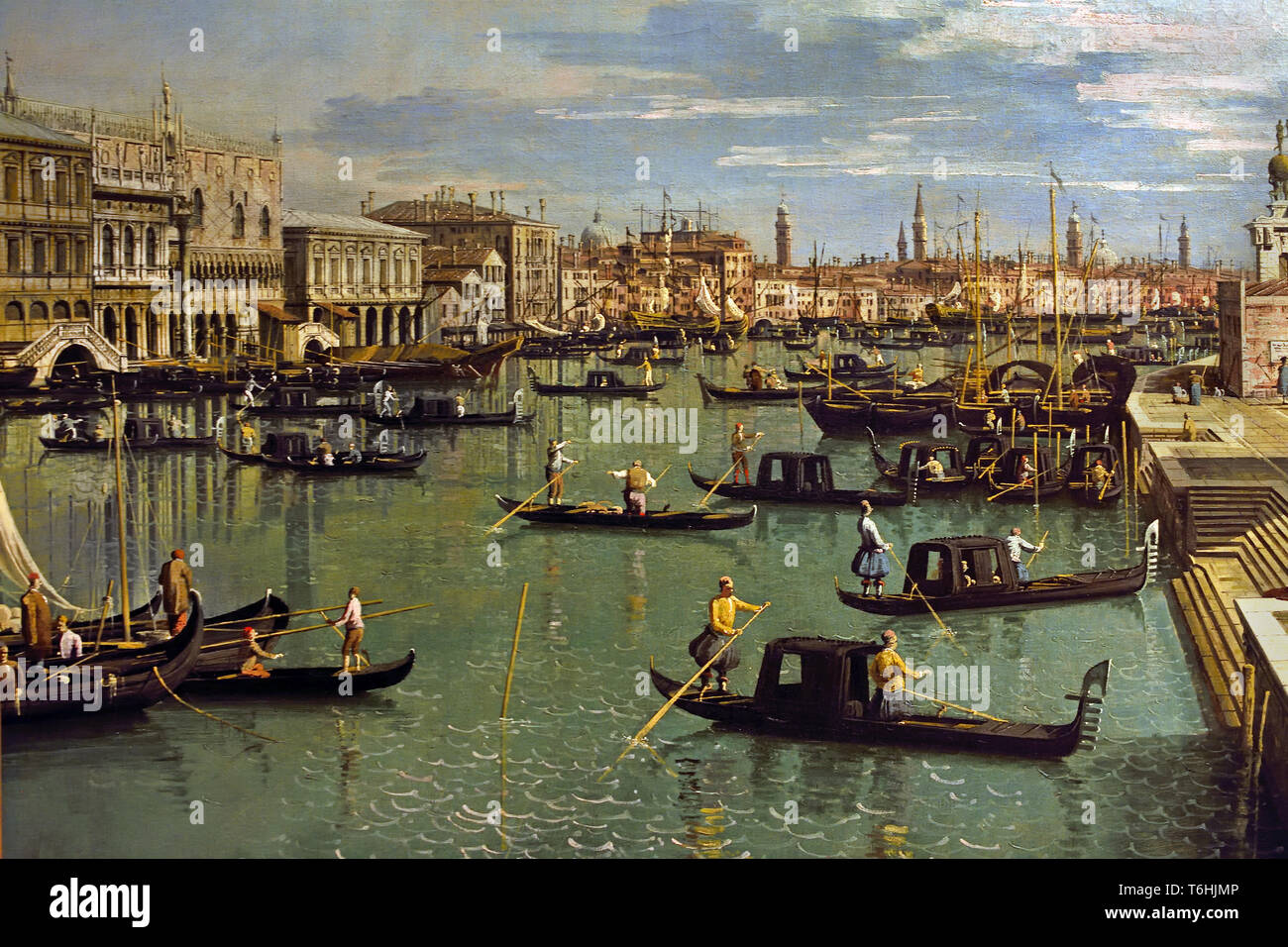 Entree du Grand Canal et l'église della Salute sul Canal Grande e sulla Chiesa della Salute 1739 da Bernardo Bellotto nato a Venezia, 1721 - Varsovie, 1780, Italiano, Italia, Foto Stock
