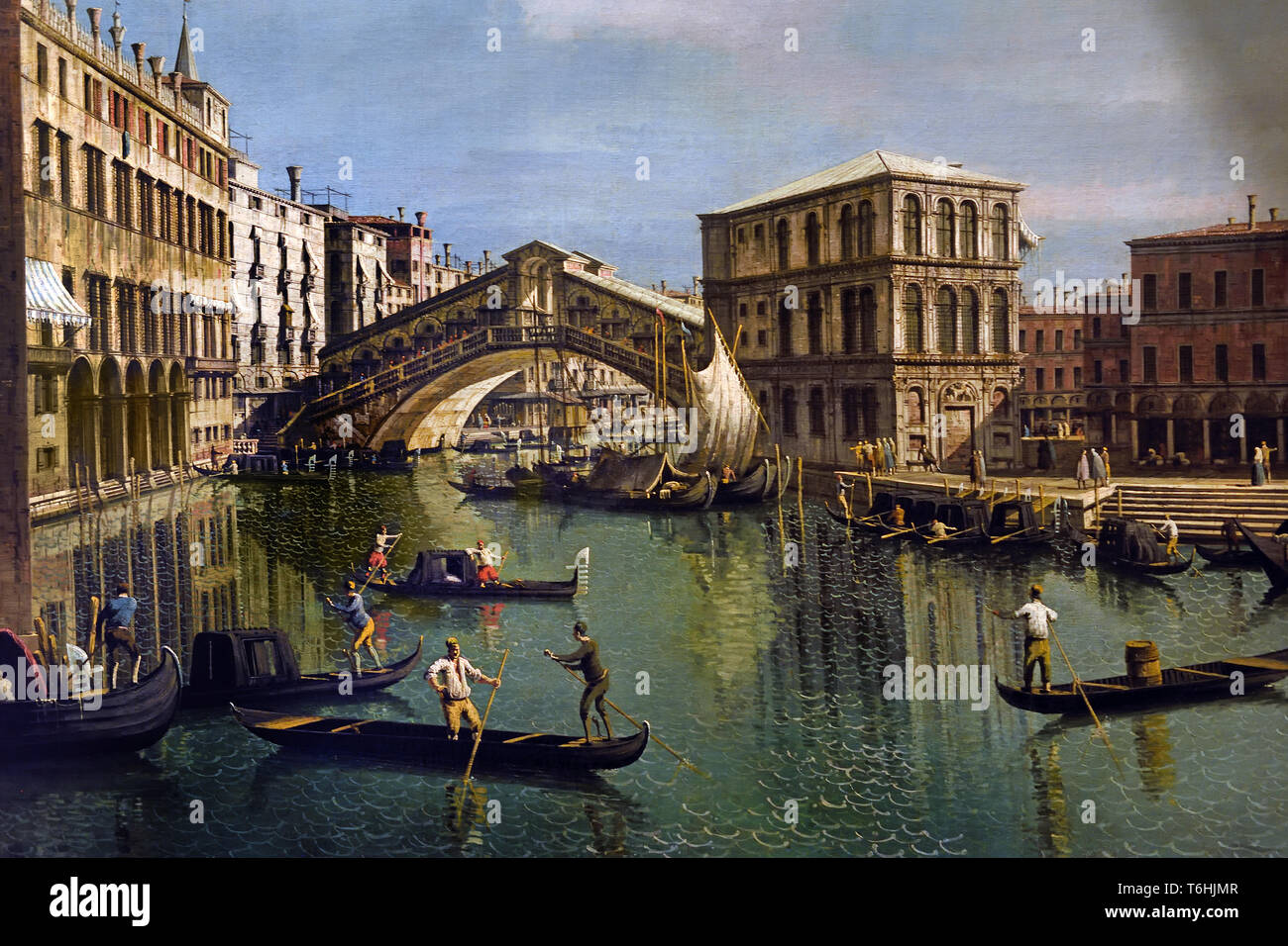, Una vista del Ponte di Rialto da Bernardo Bellotto nato a Venezia, 1721 - Varsovie, 1780, Italiano, Italia, Foto Stock