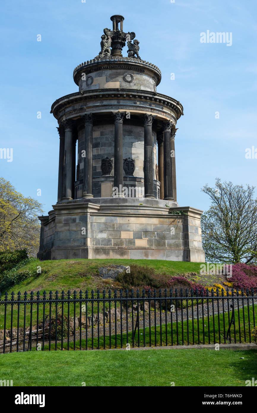 Monumento a Robert Burns su Regent Road, Edimburgo, Scozia, Regno Unito Foto Stock