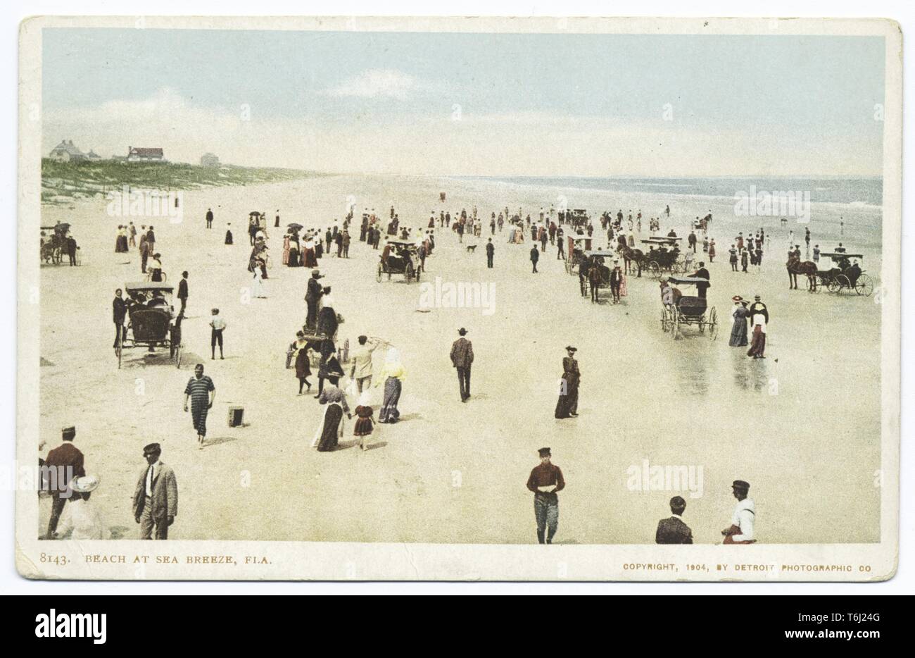 Detroit Publishing Company cartolina vintage della spiaggia di Seabreeze, Daytona, Florida, 1904. Dalla Biblioteca Pubblica di New York. () Foto Stock