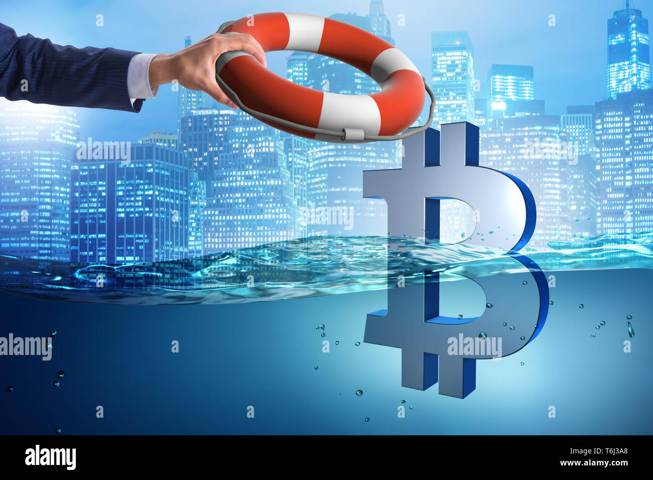 Imprenditore bitcoin risparmio valuta dall inflazione Foto Stock