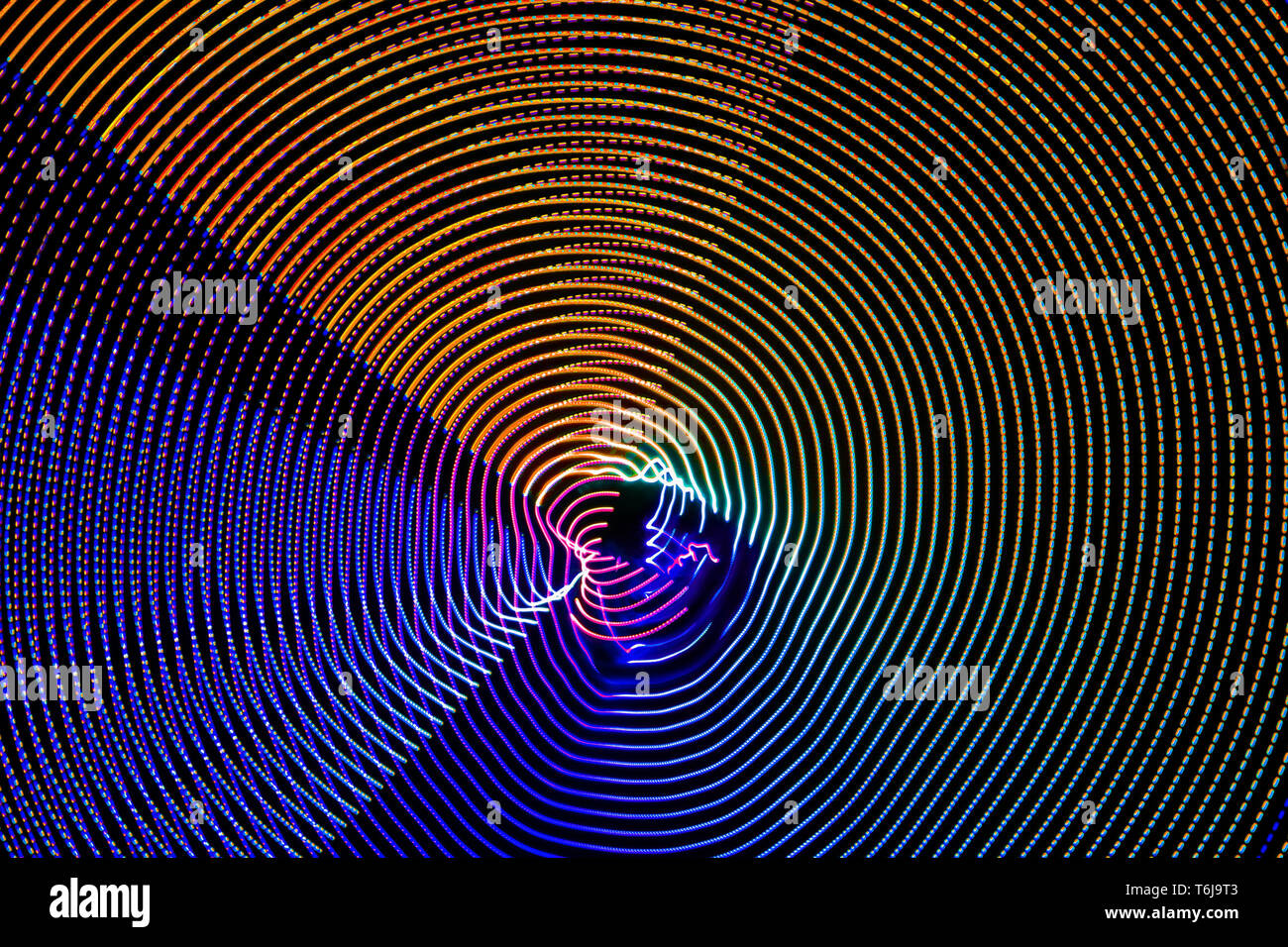 Abstract di sfondo colorato curvo luci a led Foto Stock