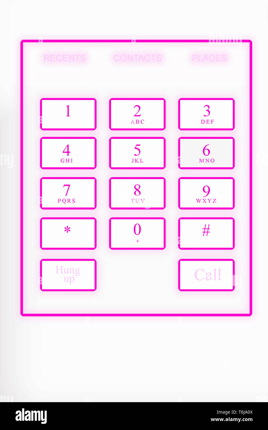 Tastierino telefonico disegnati sul computer Foto Stock