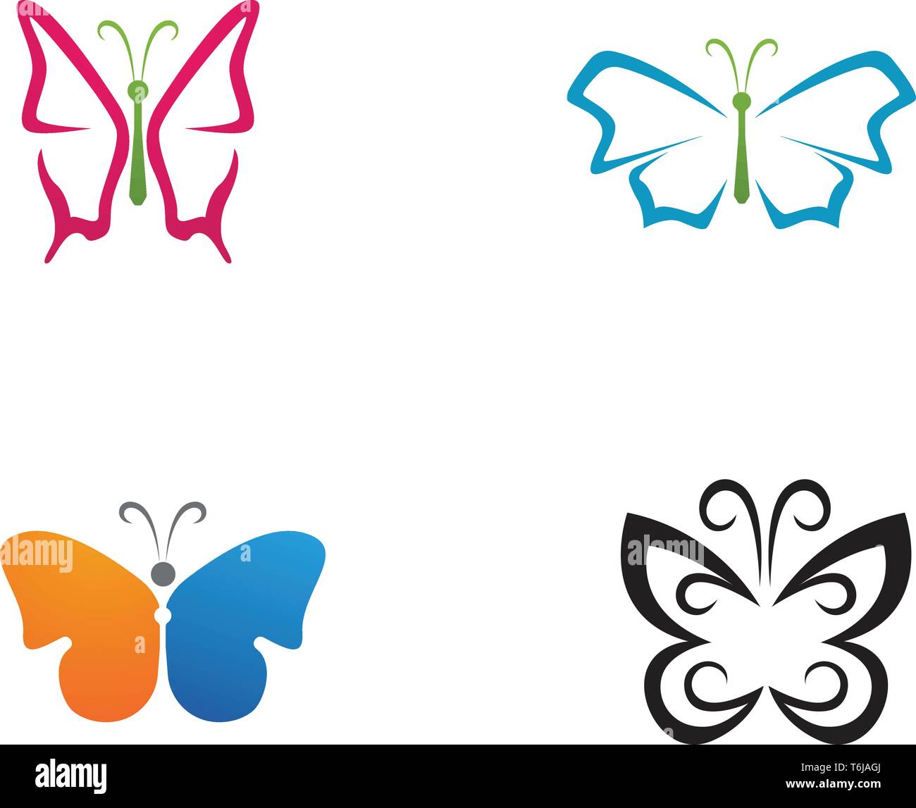 Farfalla semplice concettuale, icona colorata. Logo. Illustrazione Vettoriale Illustrazione Vettoriale