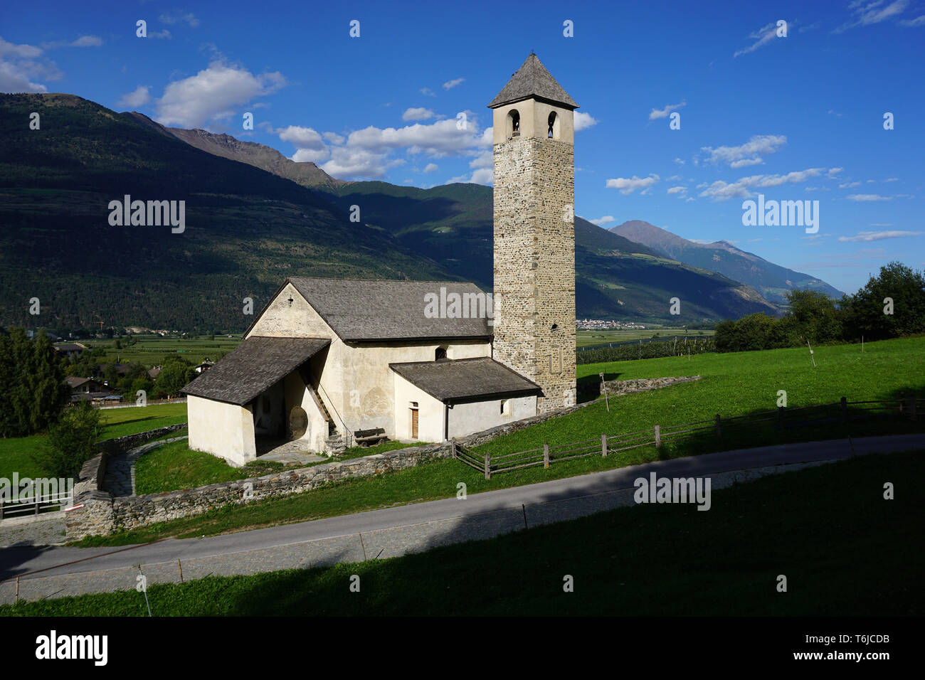 Chiesa St. Johann, PRAD, Alto Adige, Italia Foto Stock
