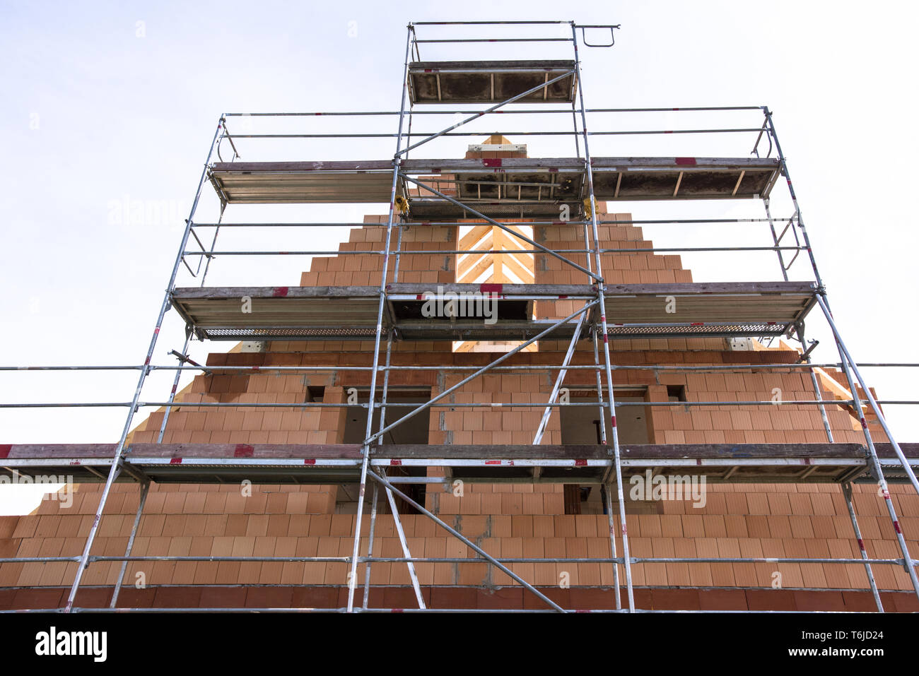 Sito in costruzione di nuova costruzione casa residenziale Foto Stock