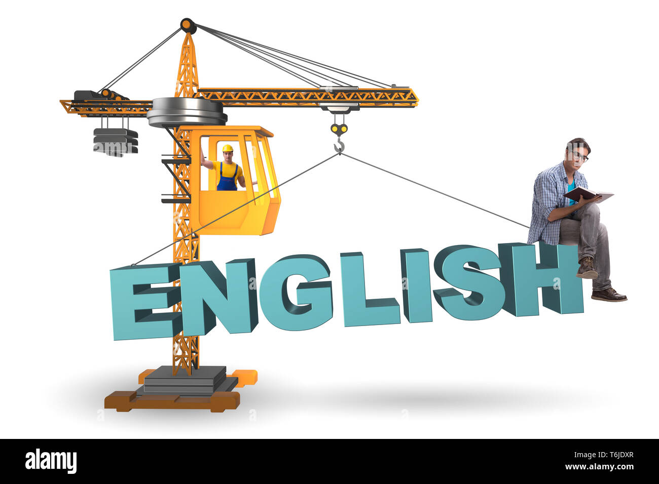 Giovane uomo nel corso di formazione in lingua inglese Foto Stock