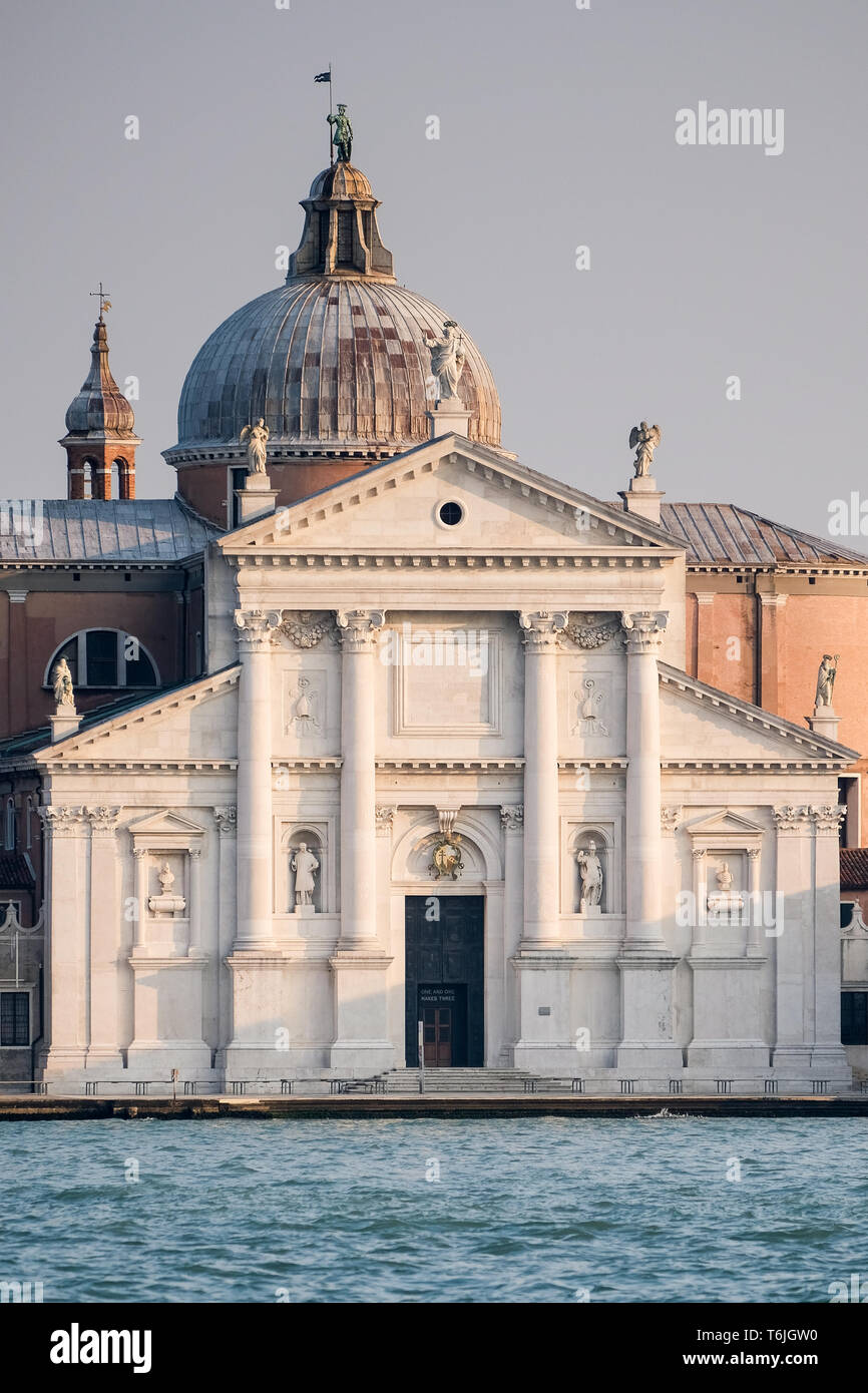 Elevazione ad ovest di San Giorgio Maggiore a Venezia Foto Stock